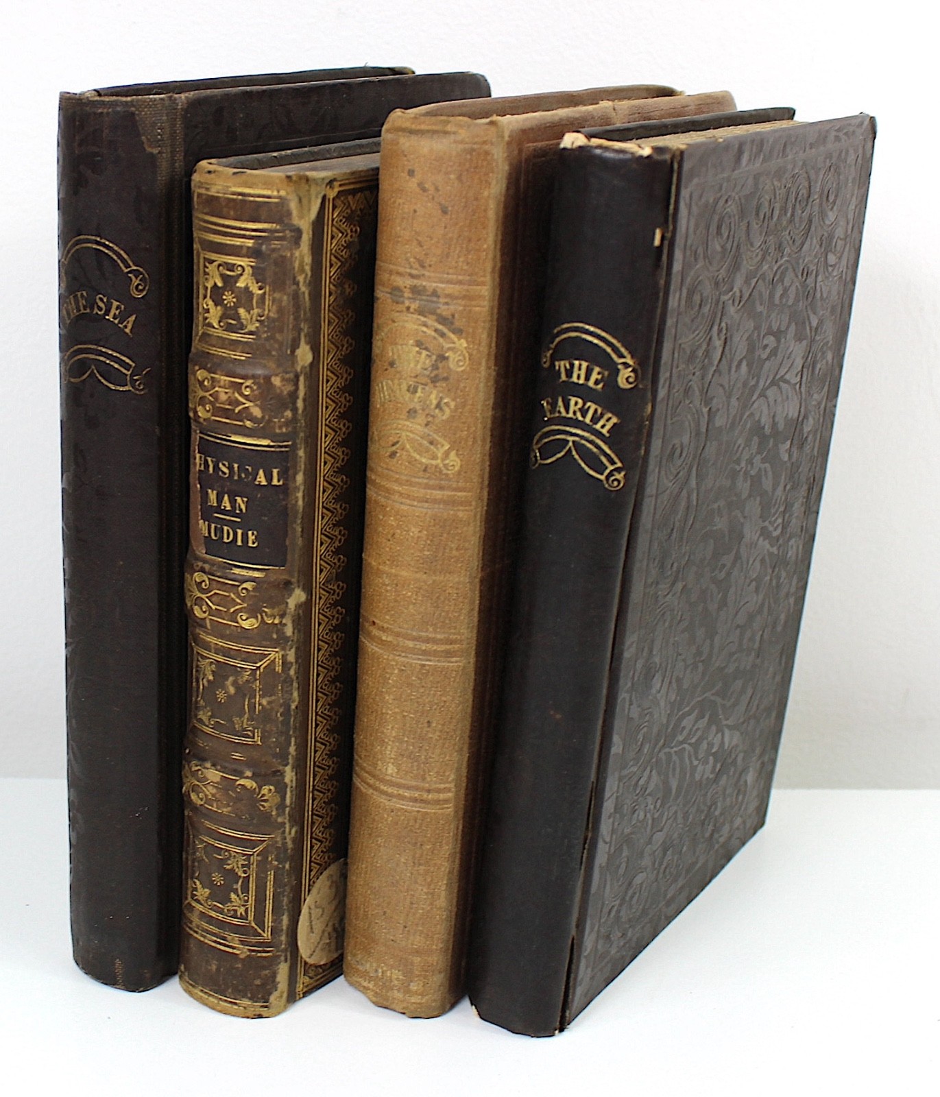 Robert Mudie HEAVENS EARTH MAN SEA Baxter Colour Prints 1830s Antique Cosmology