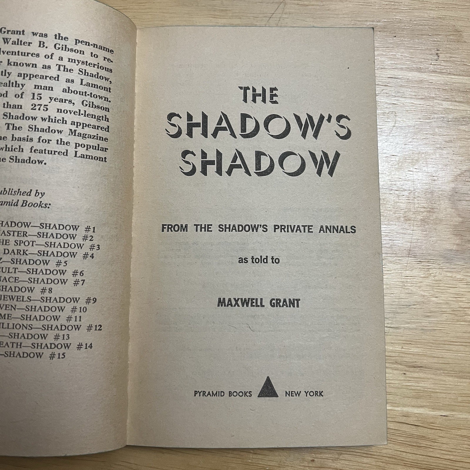 The Shadows Shadow by Maxwell Grant Book 16 Vintage 1977 Paperback Book