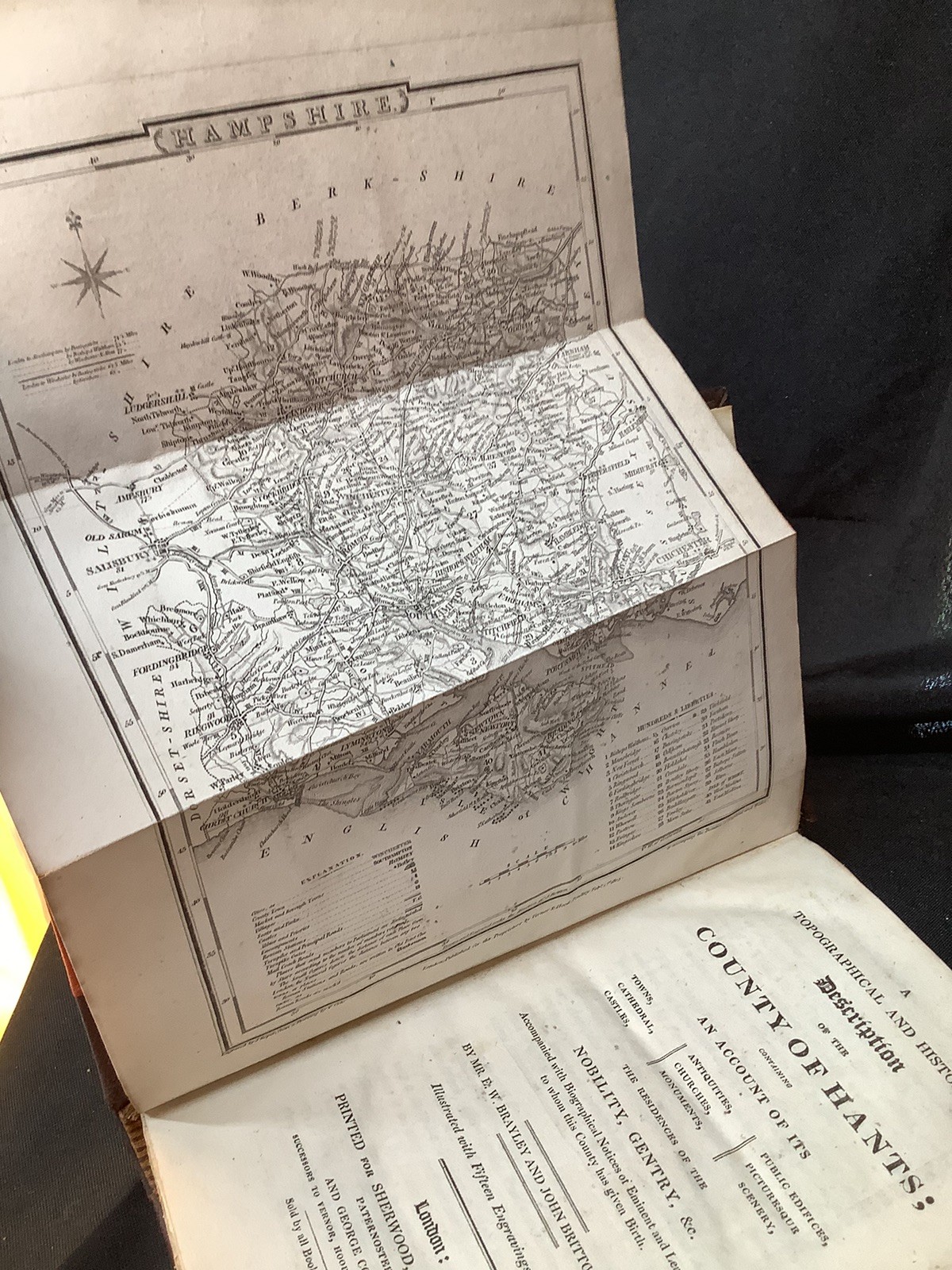 1805 With Map Brayley & Britton Topographical & Historical Desc. Of Hampshire