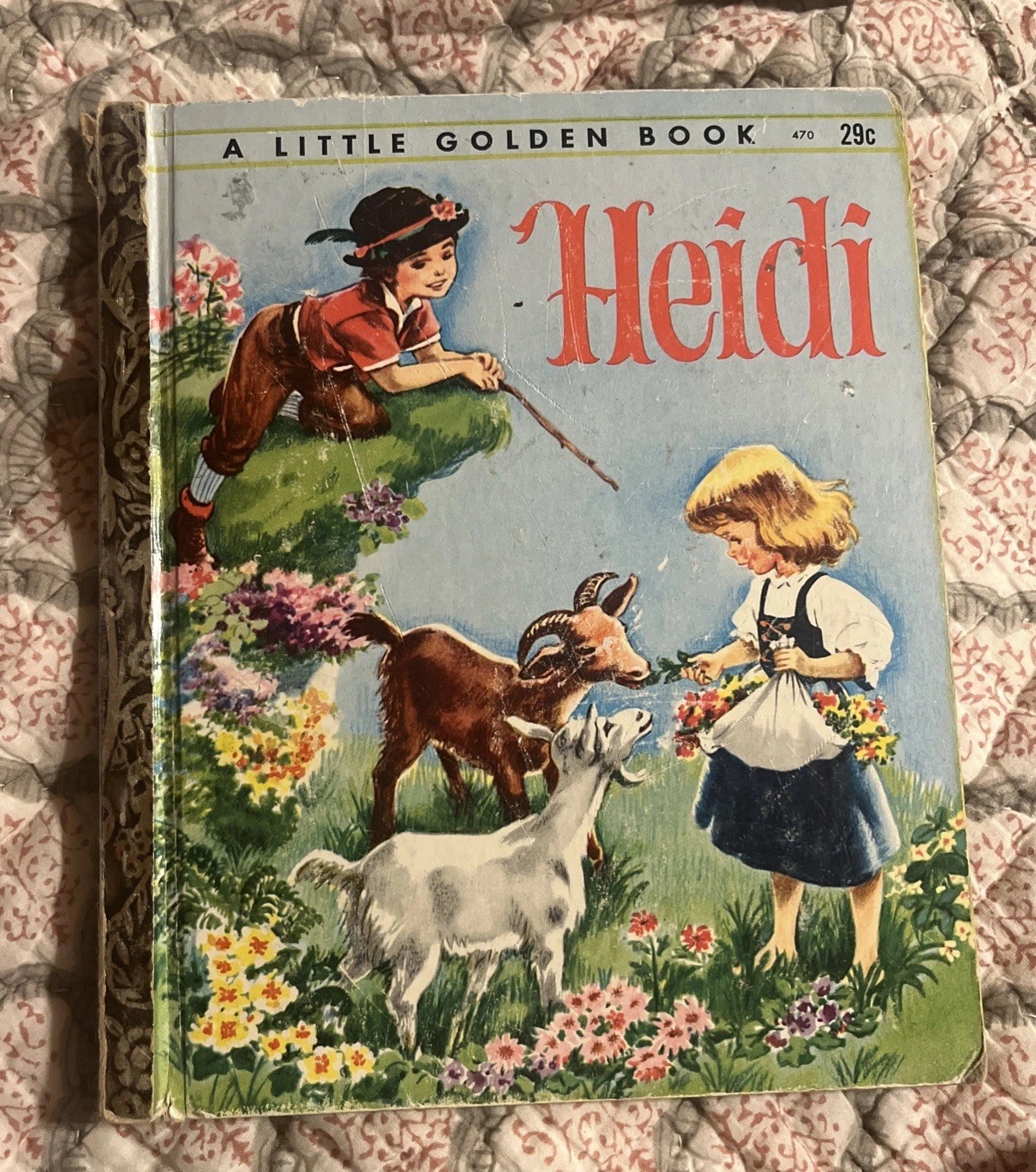 Vintage 1954, HEIDI, Little Golden Book, Golden Press, Johanna Spyri, H Printing