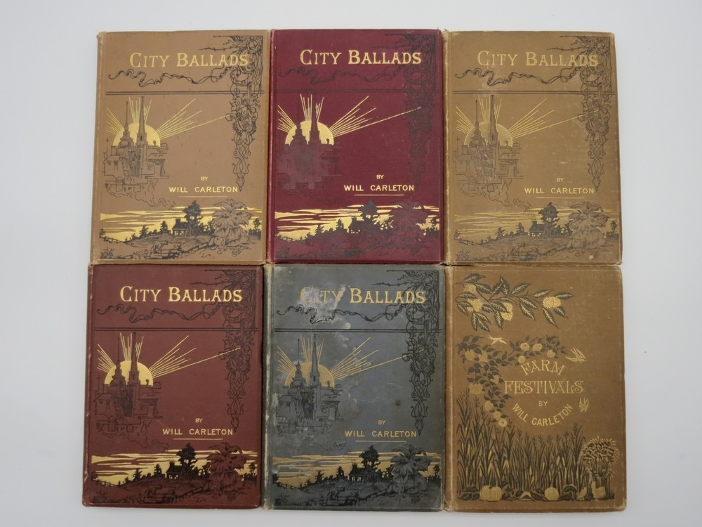 CITY BALLADS (5 COPIES) & FARM FESTIVALS FINE DECORATIVE BINDING LOT 1881-1885