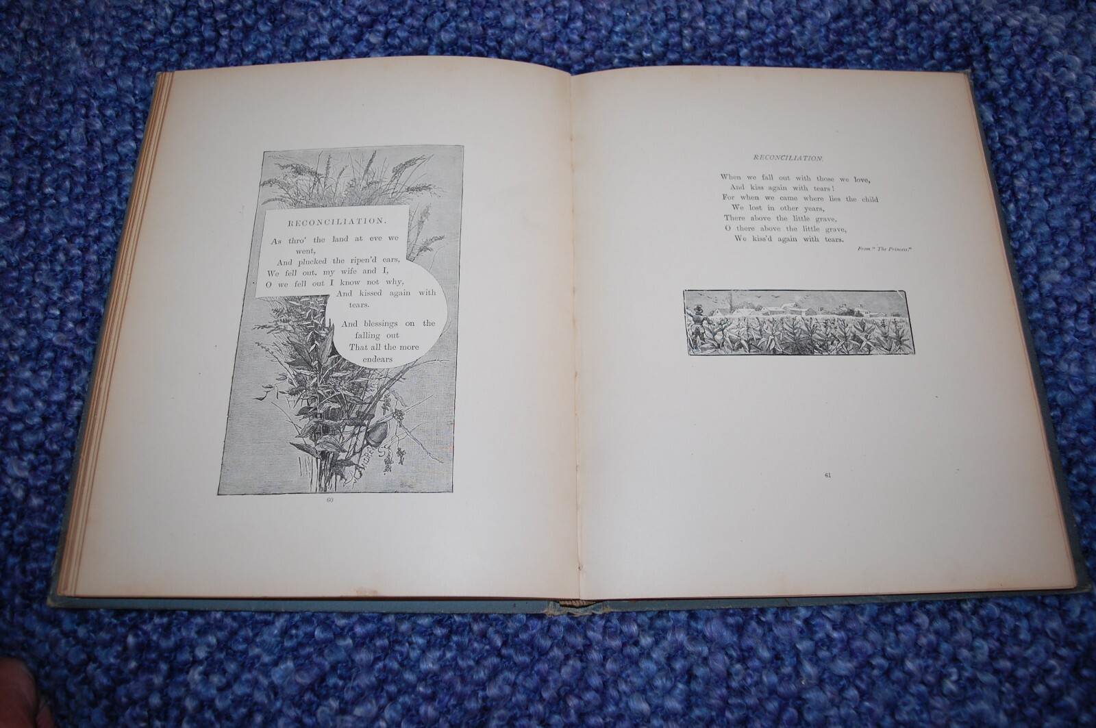 ANTIQUARIAN BOOK „OUT OF DOORS WITH TENNYSON“ 1890, ILLUSTRATED PUB. D. LOTHROP
