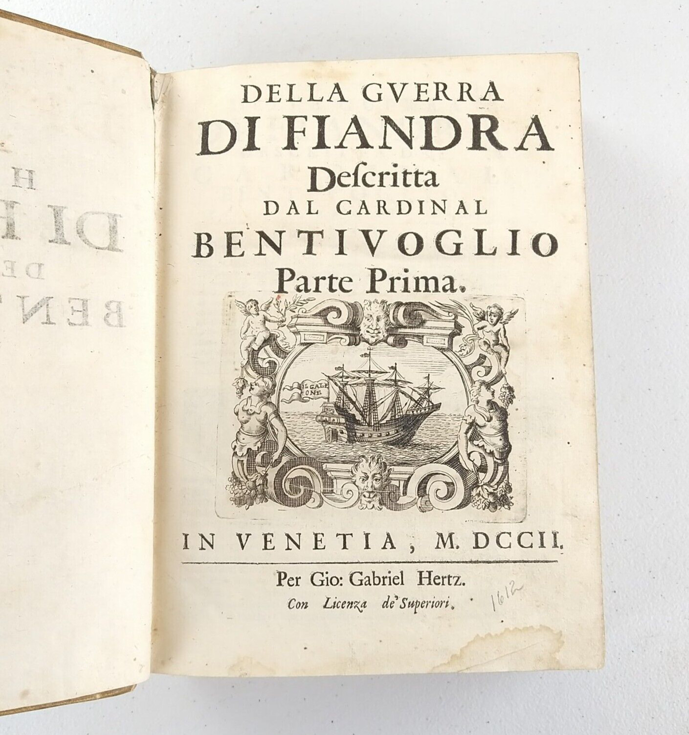 Historia Di Fiandra 1702 Antique Book Cardinal Bentivoglio, History of Flanders