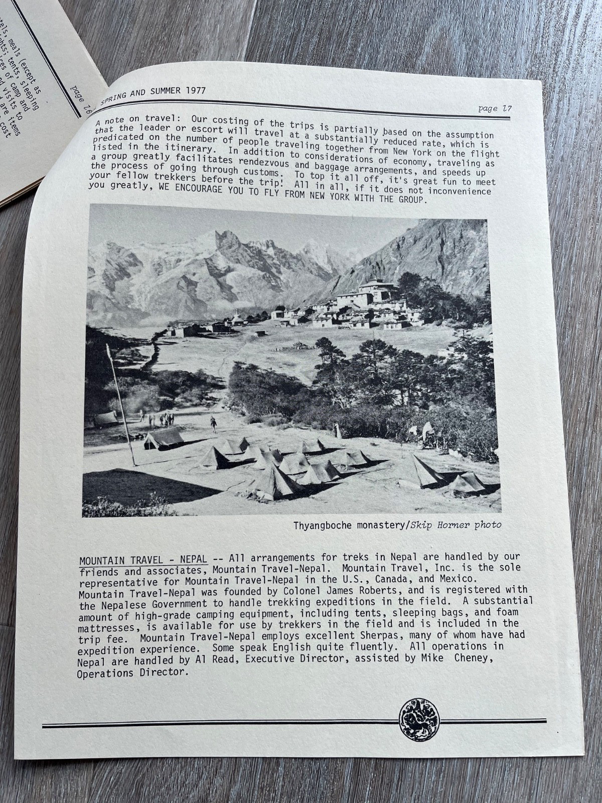 1977 nepal spring & summer – from mountain travel in california ( stapled )