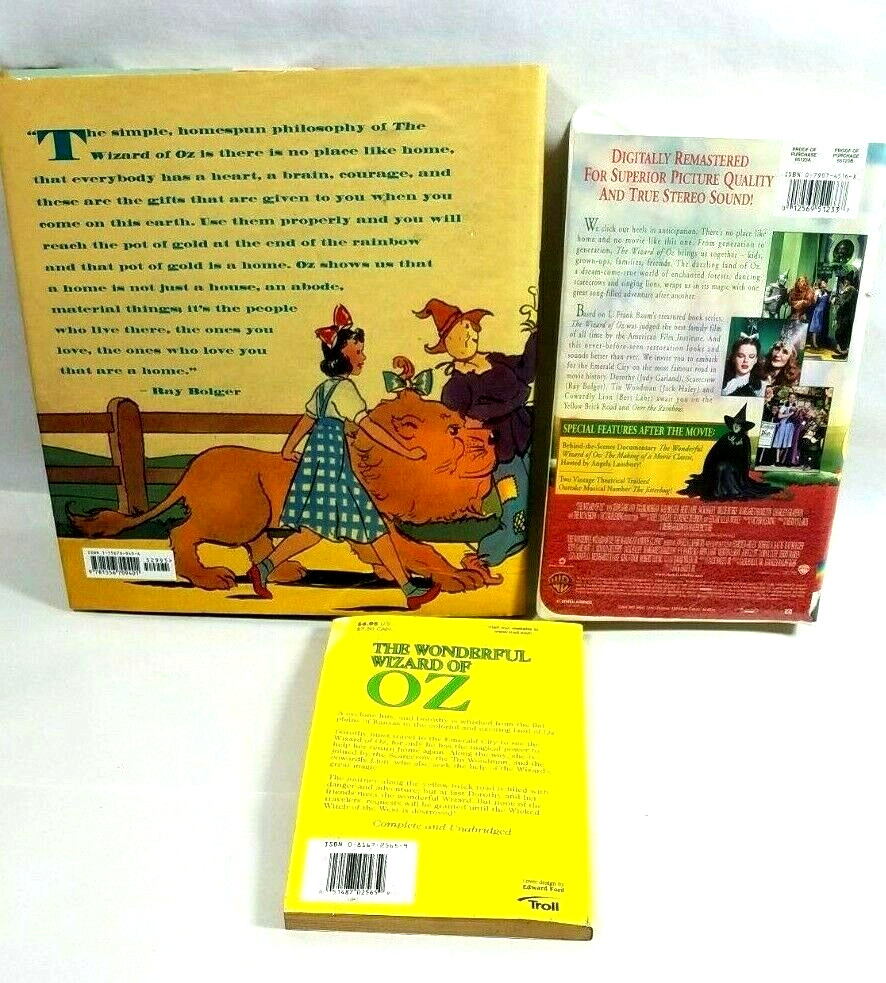 Wizard of Oz Lot – VHS Tape Movie and 2 Wizard of Oz Books – 100 Years of Oz