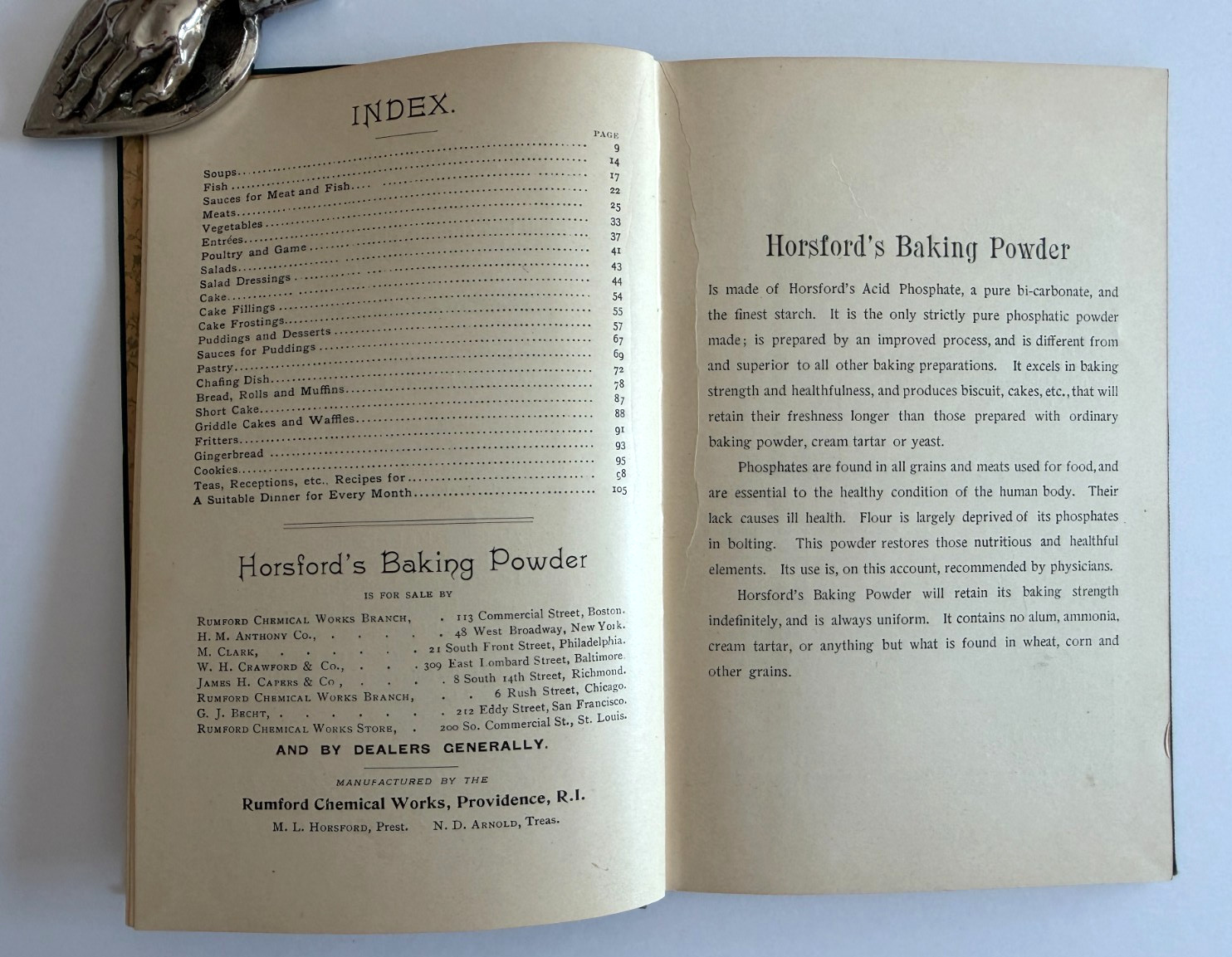 Antique 1895 Horsford Cook Book Fannie Farmer Boston Cooking School Hardcover 1s