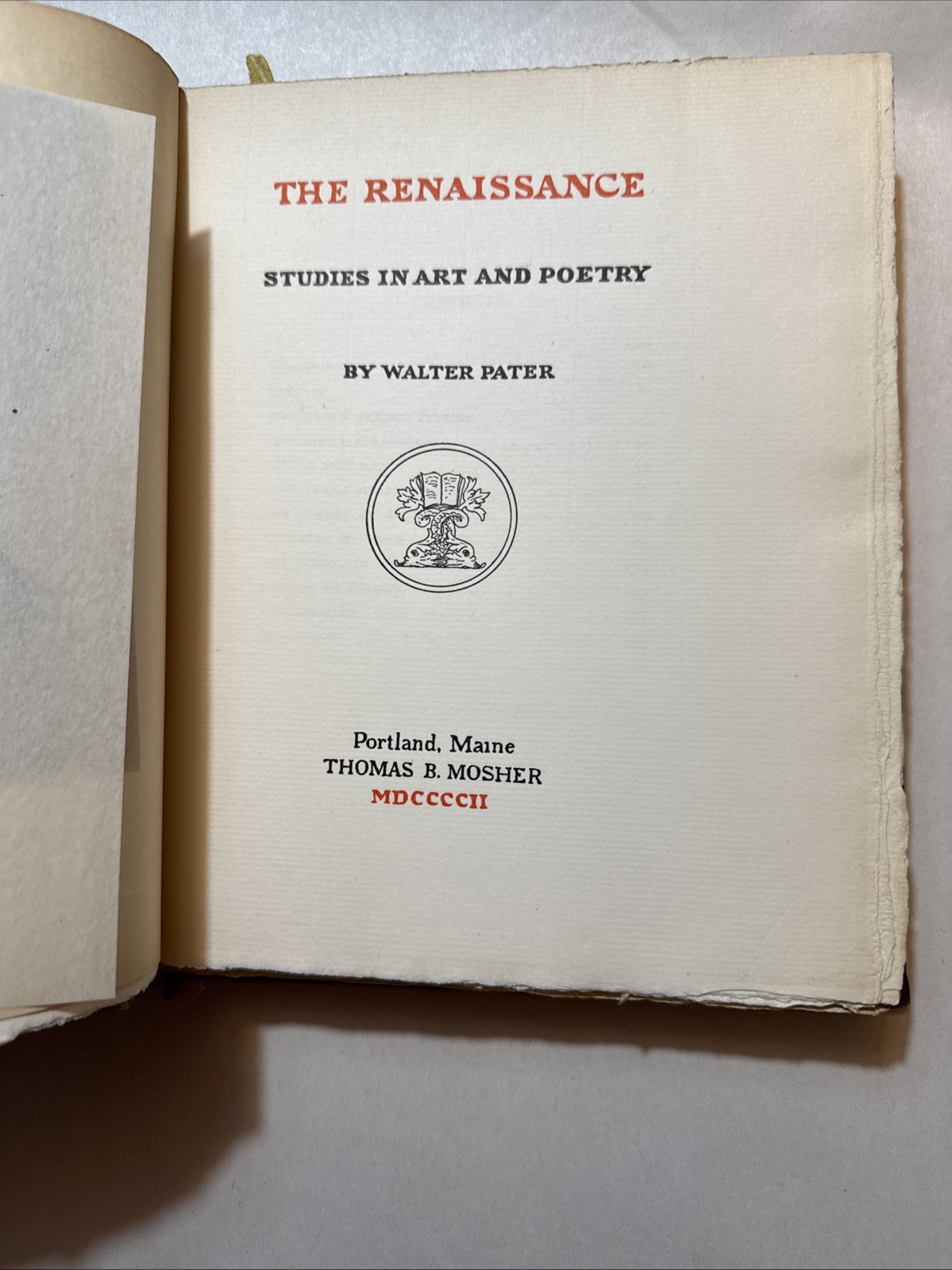 The Renaissance: Studies in Art and Poetry, by Walter Pater – Limited Edition