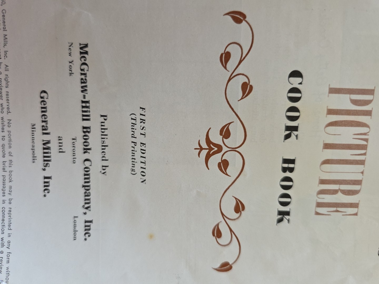 Betty Crocker’s Picture Cook Book, First Edition, 3rd Printing