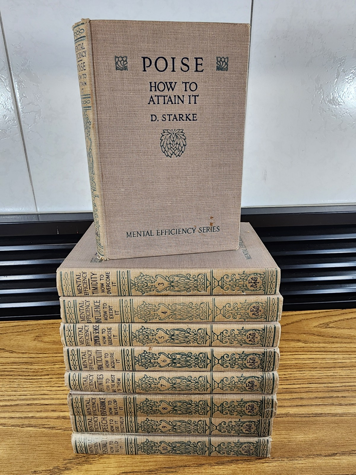Mental Efficiency Series 9 Volume Set 1916 Funk and Wagnalls (missing Vol. 2)