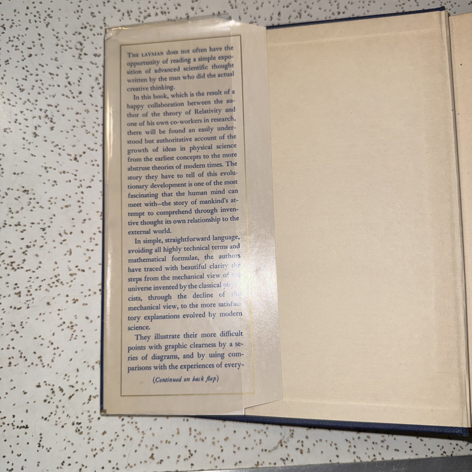 1938 THE EVOLUTION OF PHYSICS by EINSTEIN & INFELD Dust Jacket