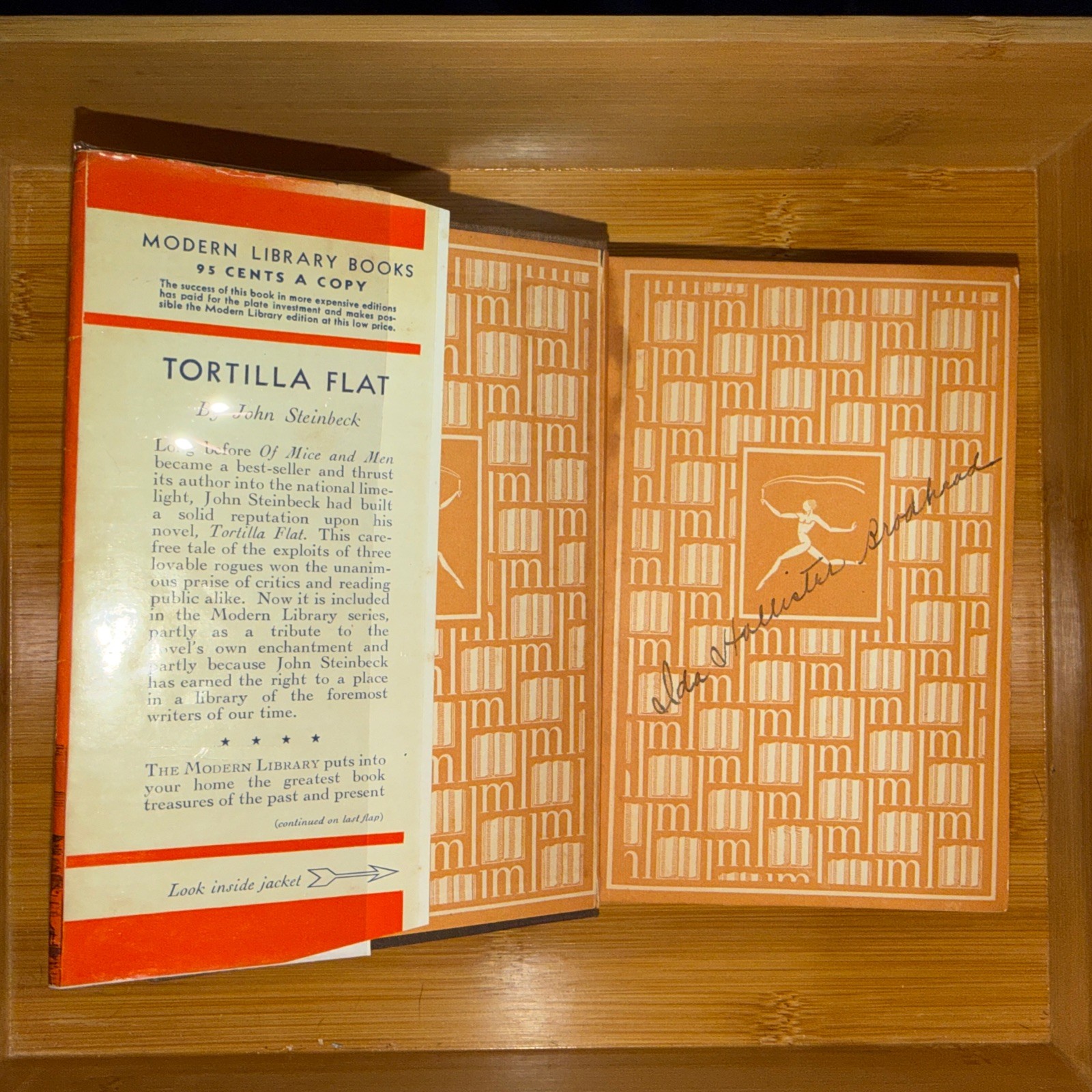 Tortilla Flat by John Steinbeck Modern Library Edition HC Dust Jacket 1935