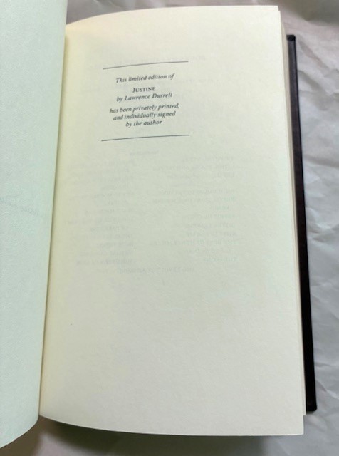 Franklin Library Signed Laurence Durrell JUSTINE Leather bound 1980 limited ed