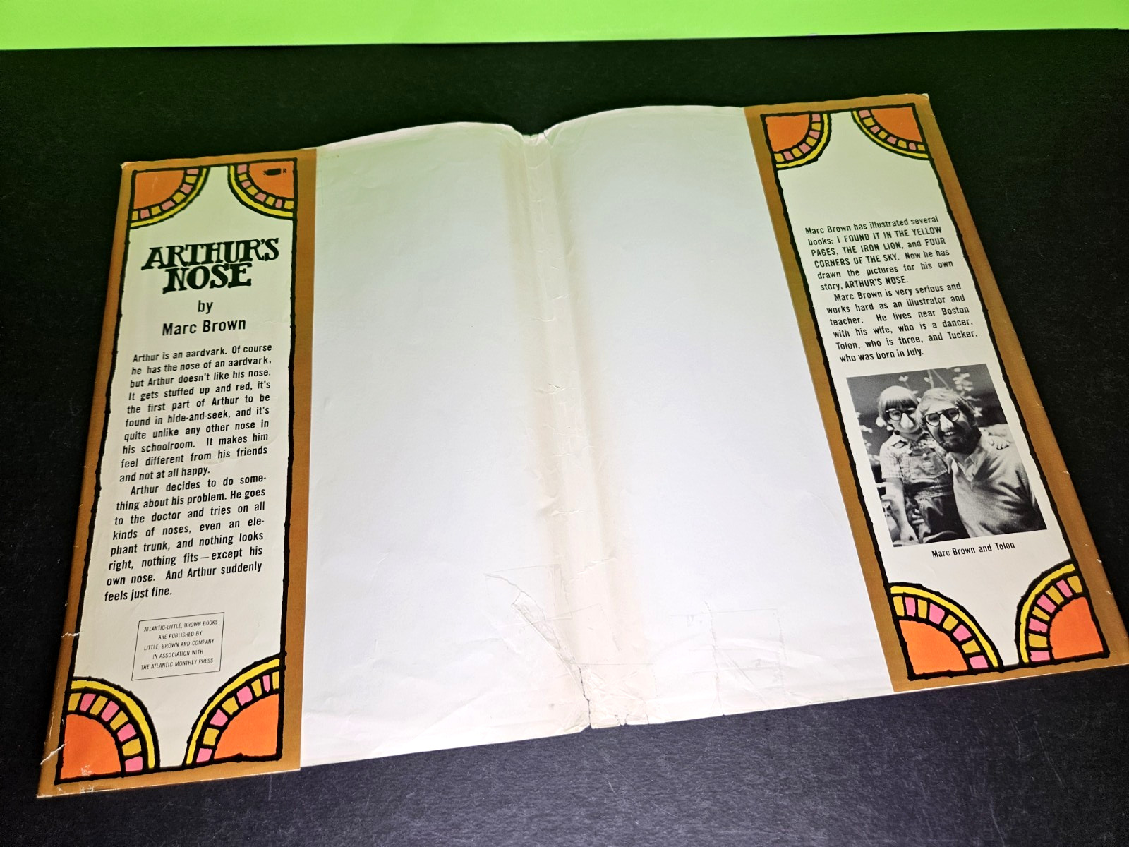ARTHUR’S NOSE – SIGNED by Marc Brown, 1976 Little Brown, 2nd Printing, HB DJ