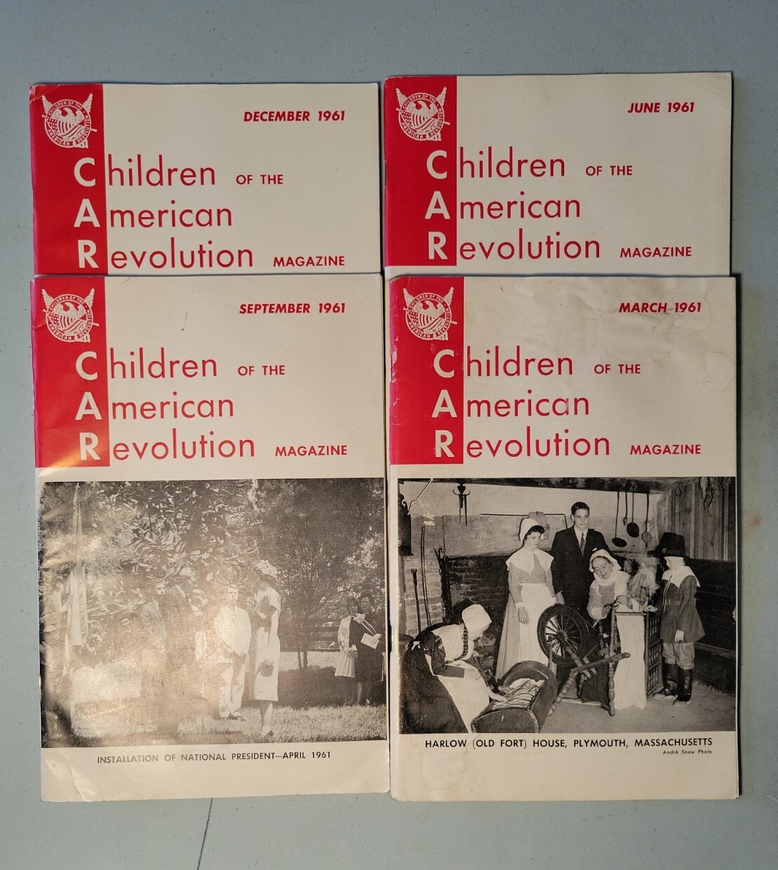 4 Children of the American Revolution Magazines 1961