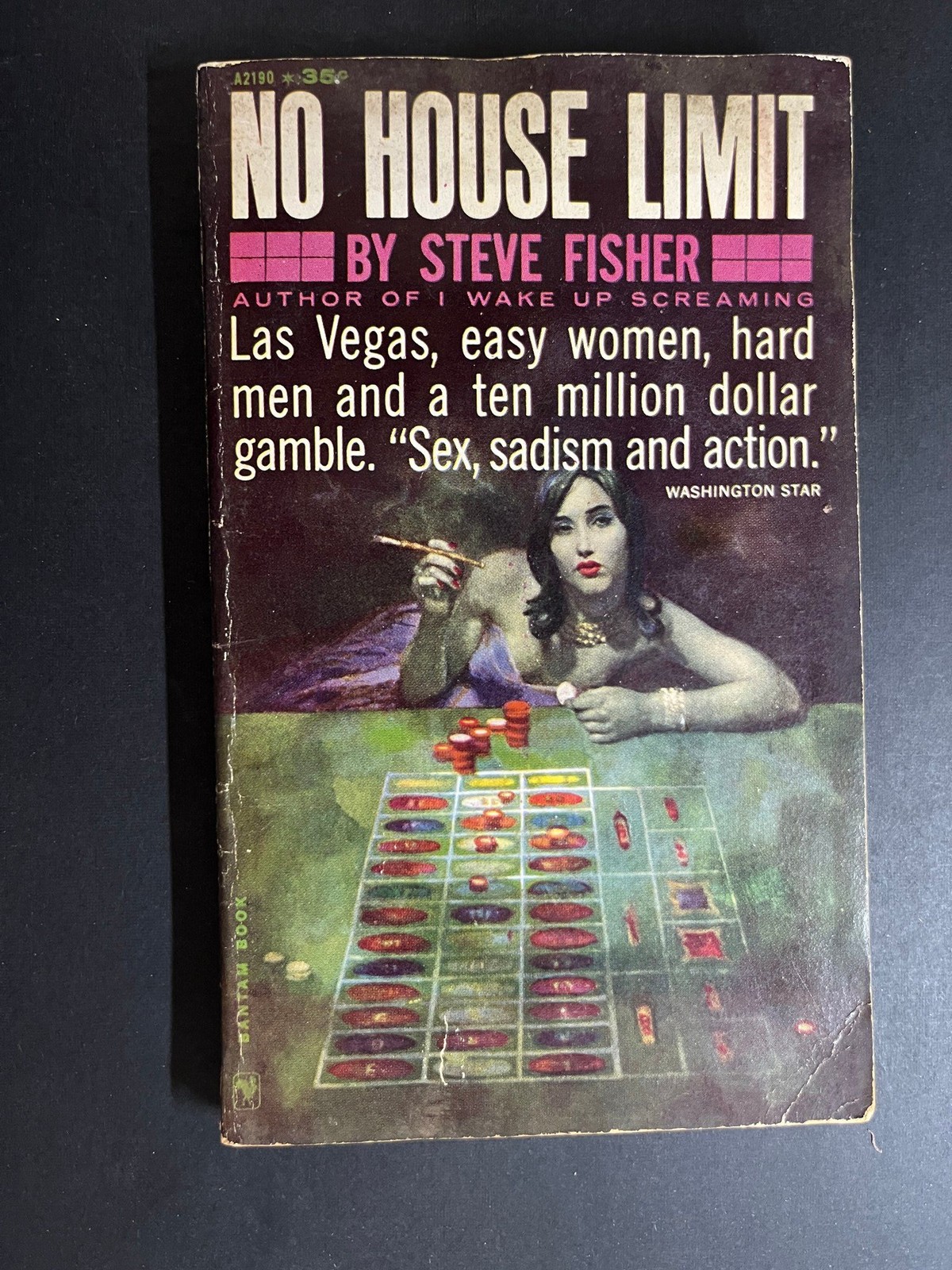 1961 No House Limit by Steve Fisher Mass Market Paperback Bantam Books