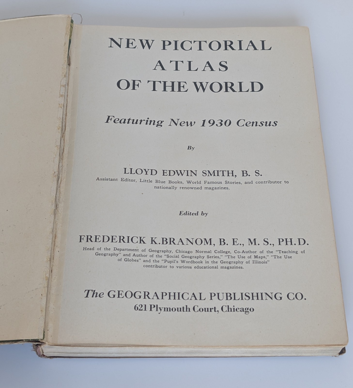 1931 New Pictorial Atlas of the World Geographical Publishing Co Pre WWII Maps