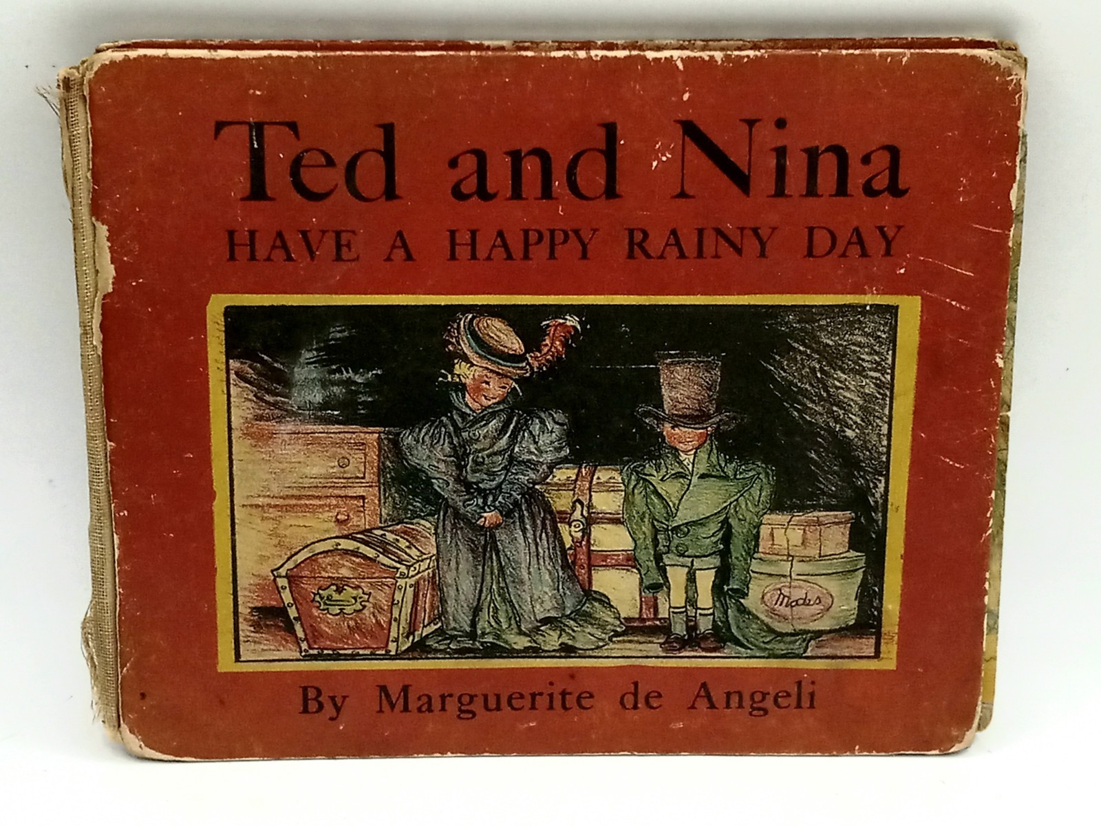 MARGUERITE DE ANGELI „TED AND NINA HAVE A HAPPY RAINY DAY“ HC Book 1936 1ST ED