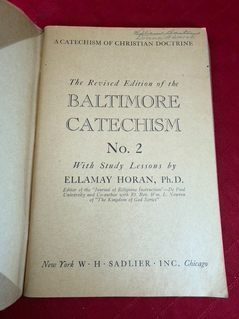 VTG Revised Baltimore Catechism No 2 Religious Instruction Book 1941 Original