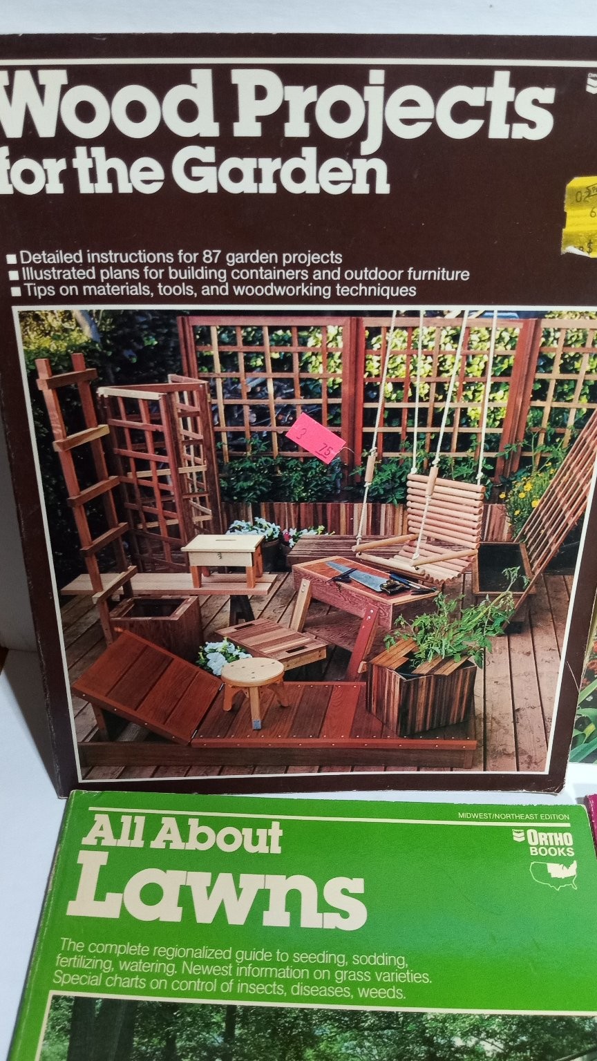 Lot of 4 ORTHO BOOKS 1980 Illustrated Wood Projects for the Garden Lawns Roses