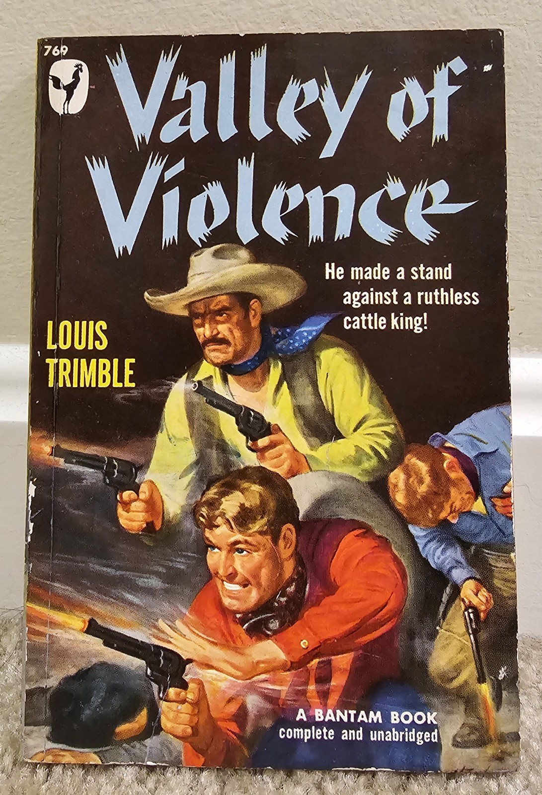 Valley of Violence 1950 Vintage Western PB by Louis Trimble Nice Glossy Cover