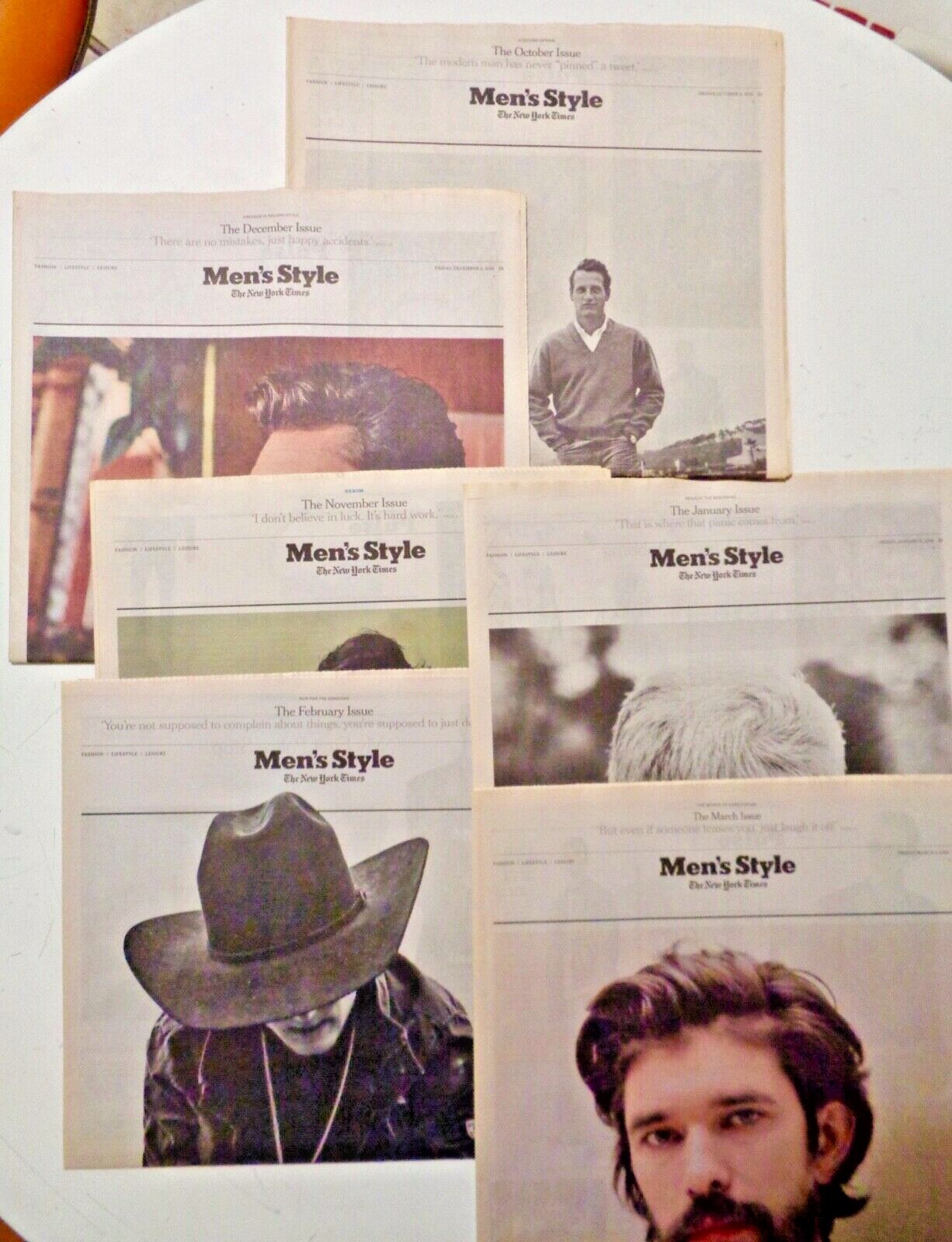 MEN’S STYLE New York Times Lot of 6 Issues – 2015 and 2016 FASHION DESIGN