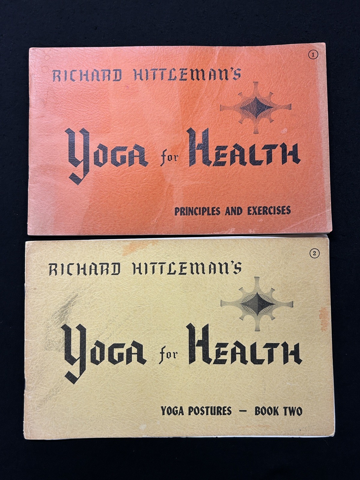 Lot 2 Richard Hittleman YOGA FOR HEALTH bk 1 & 2 VTG SCs