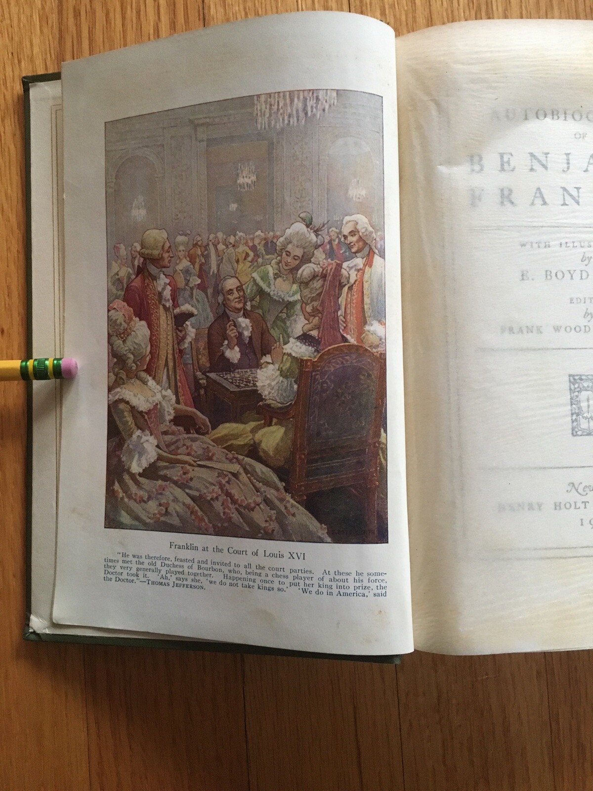 Benjamin Franklin’s Autobiography ~ William Lyon Phelps Copy Signed by R. Holt