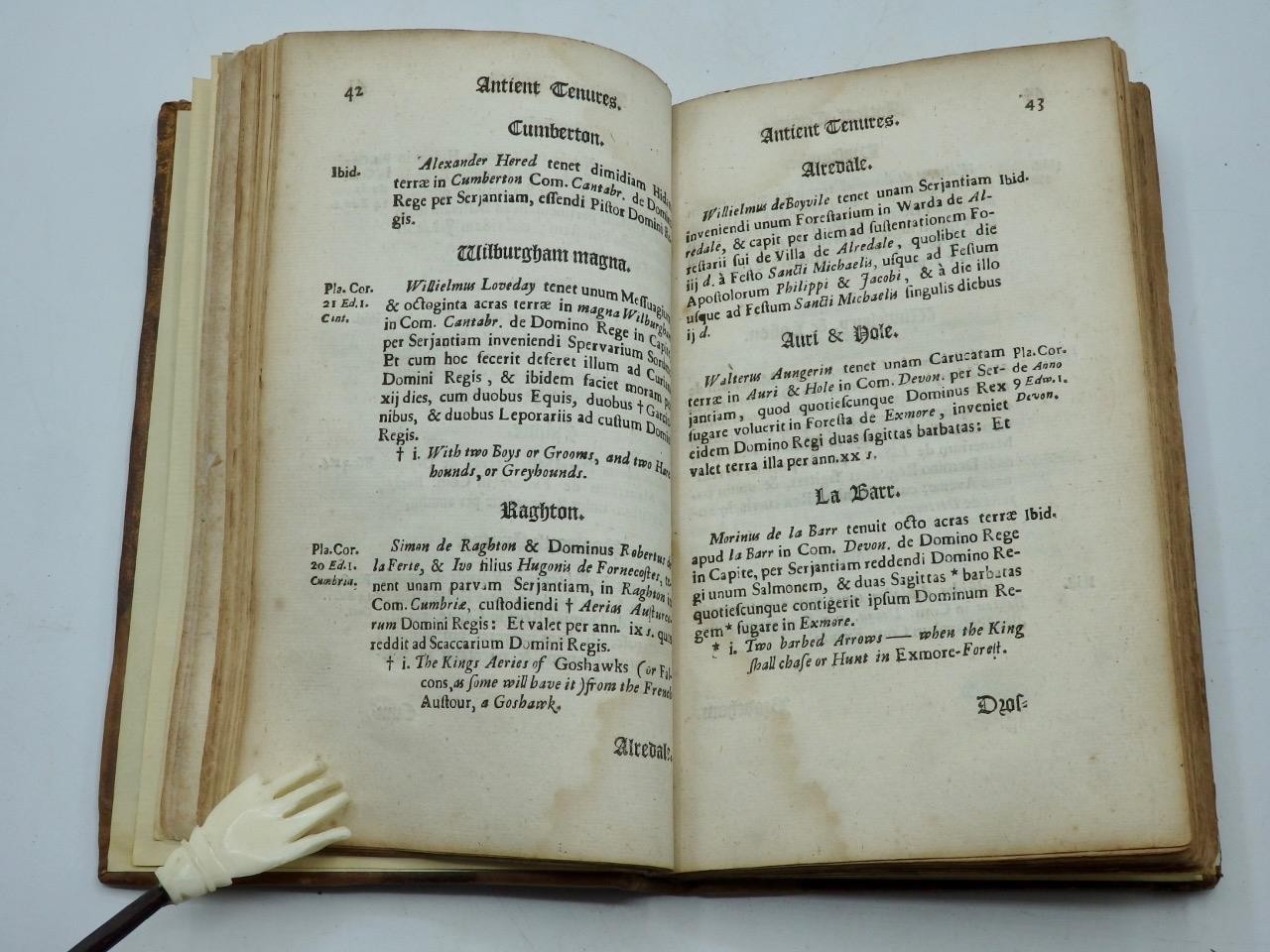 1679 FRAGMENTA ANTIQUITATIS Antient Tenures of Land, Customs of Mannors FOLKLORE