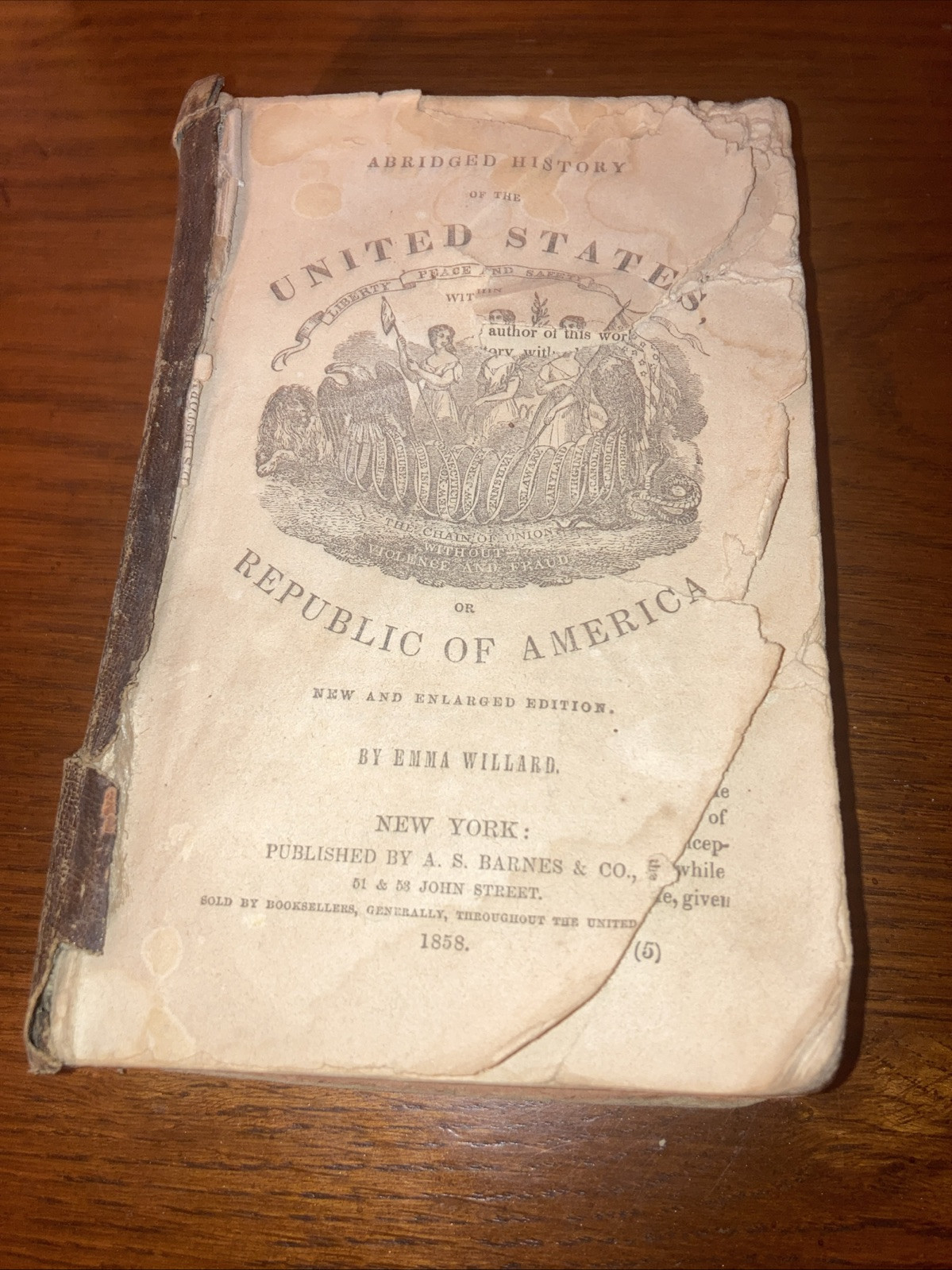 Abridged History Of The United States By Emma Willard 1858 Or Republic Of Americ
