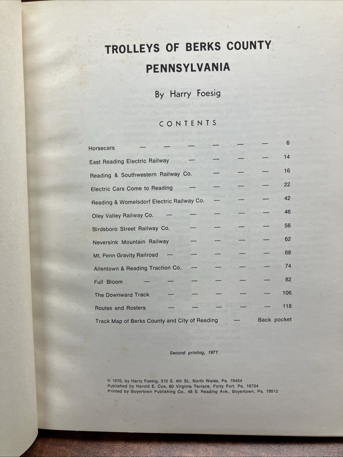 Trolleys of Berks County Pennsylvania by Harry Foesig Trains Traction