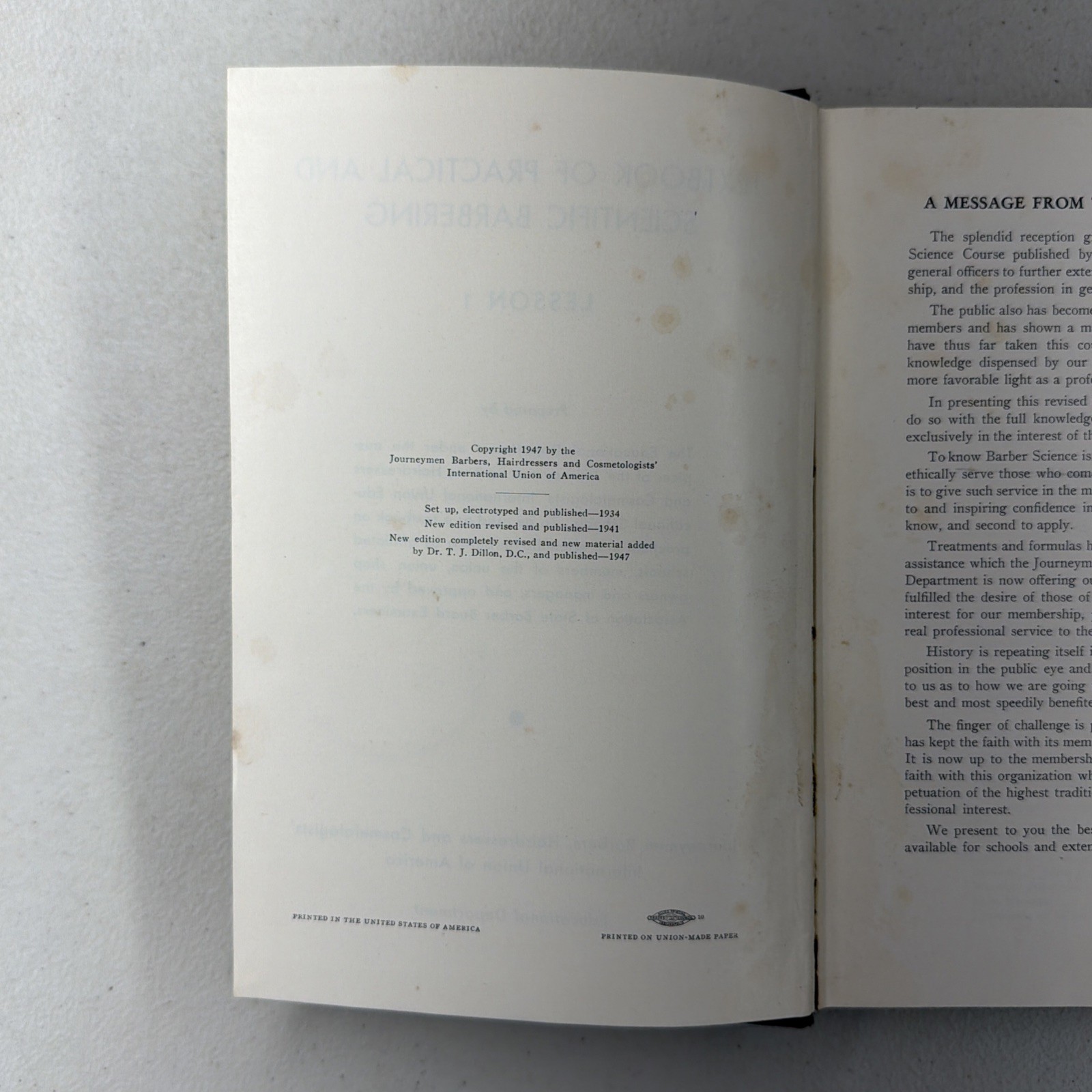 Practical and Scientific Barbering Text Book – 1947
