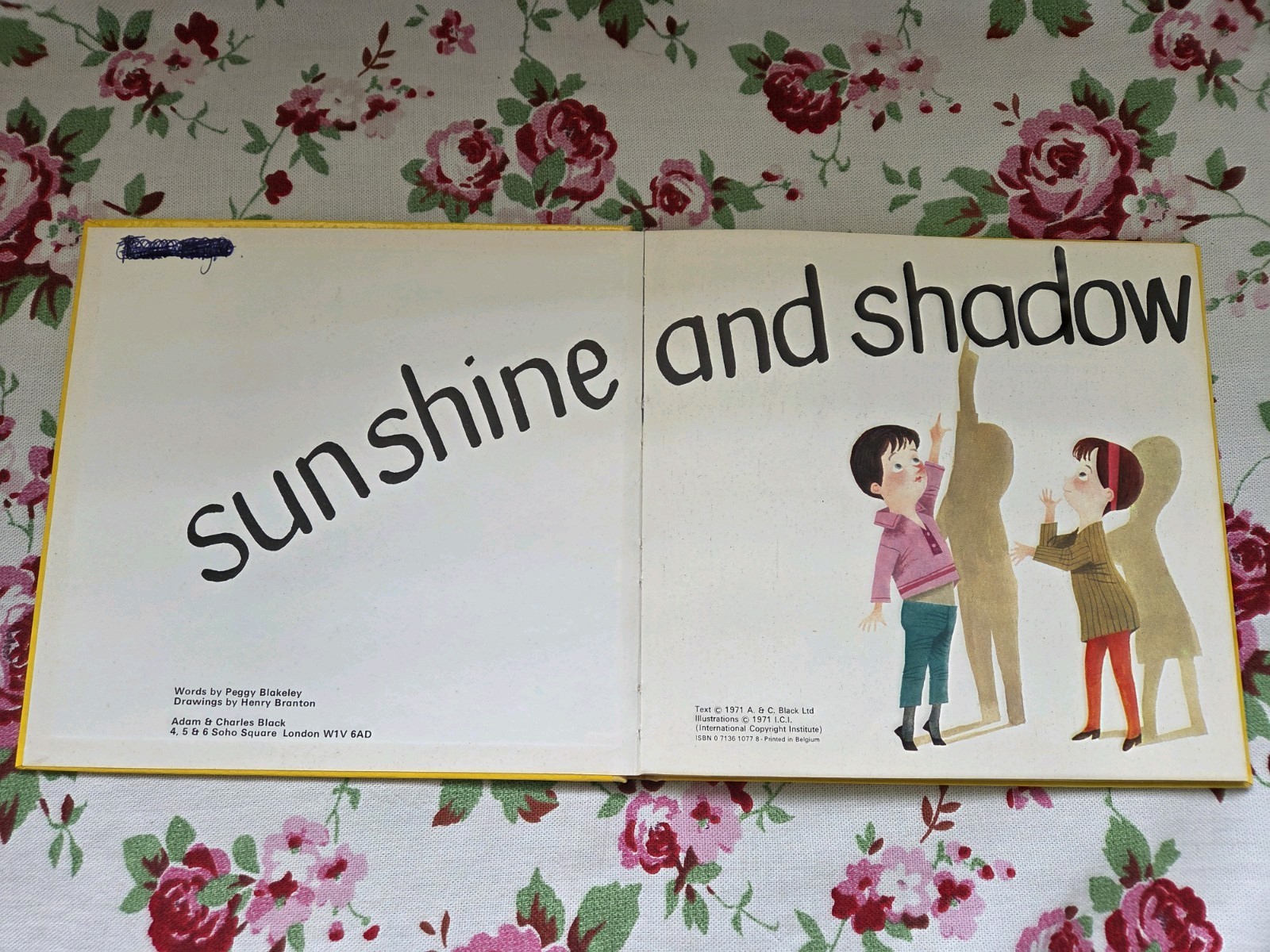 Retro ‚Sunshine & Shadow‘ By Peggy Blakely Hardback Picture Book 1971 Vintage