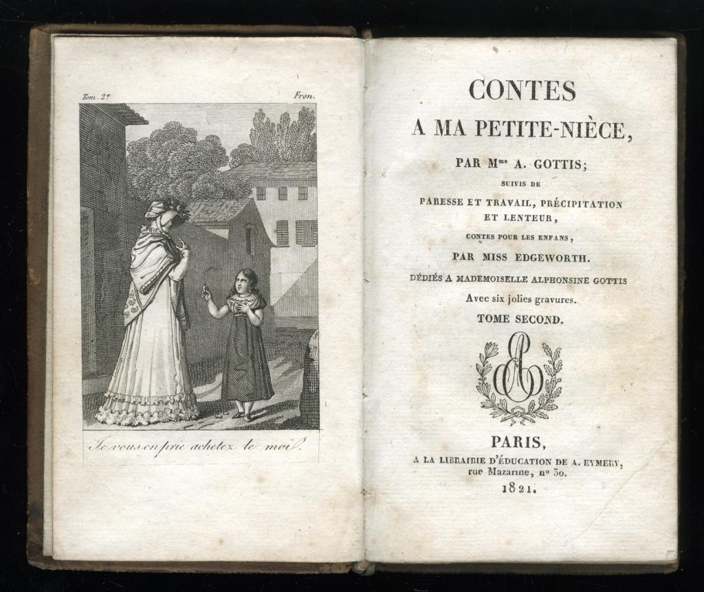 1821 Contes A Ma Petite-Nièce Par Mme. A. Gottis, Maria Edgeworth French