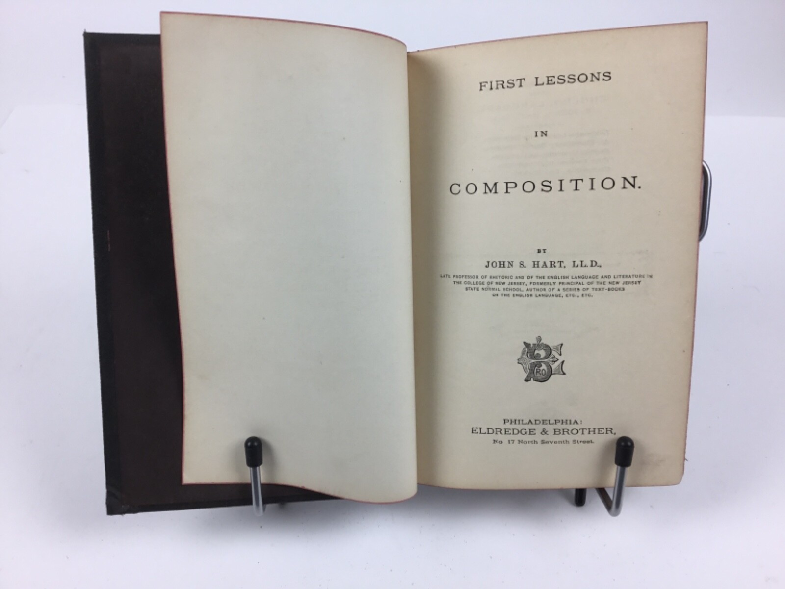 Antique 1870 Book, First Lessons in Composition by John S. Hart, Good Condition