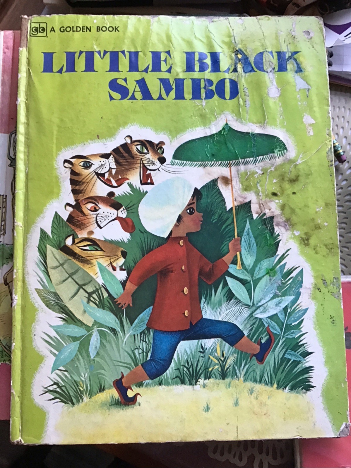 Little Black Sambo Vintage Golden Book 1976 Large Hardcover Helen Bannerman