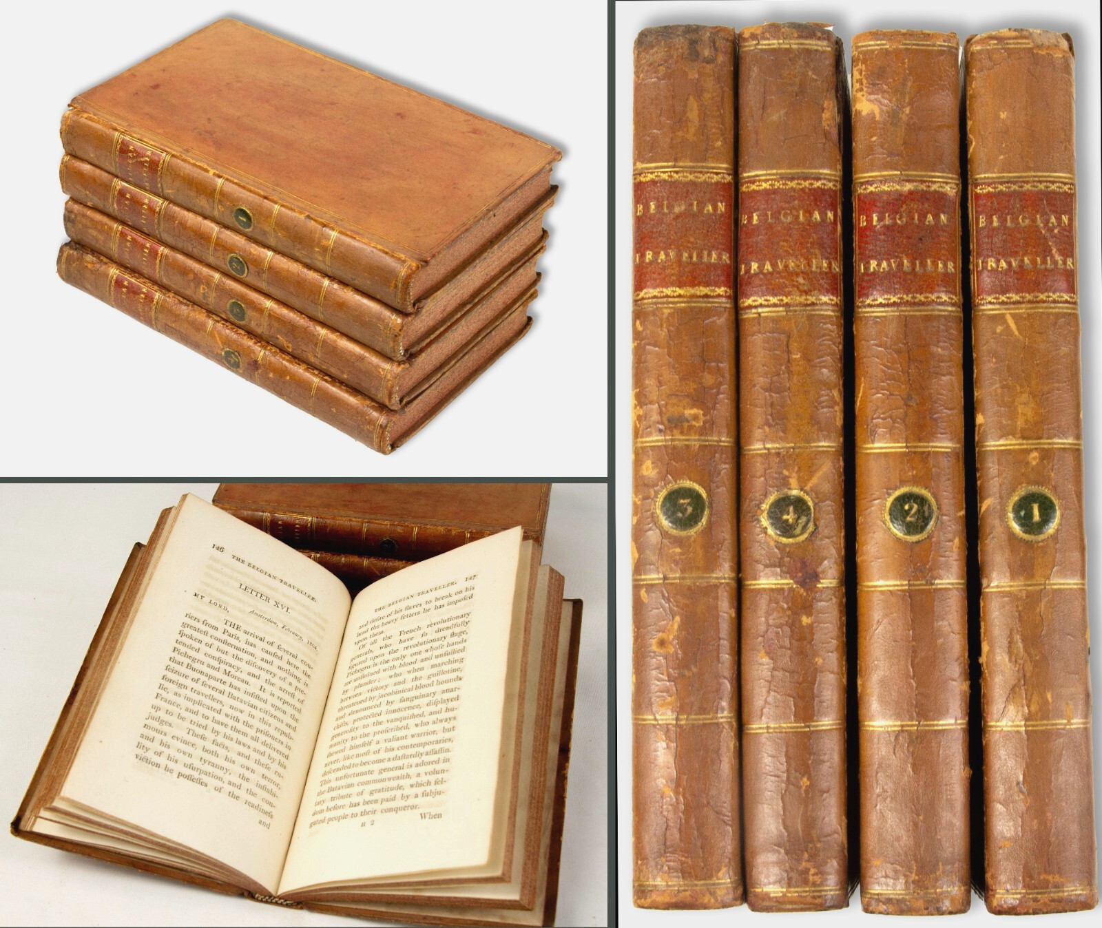 Napoleonic 1806 Europe Travel – Set 4 Calf Volumes – Holland France Switzerland