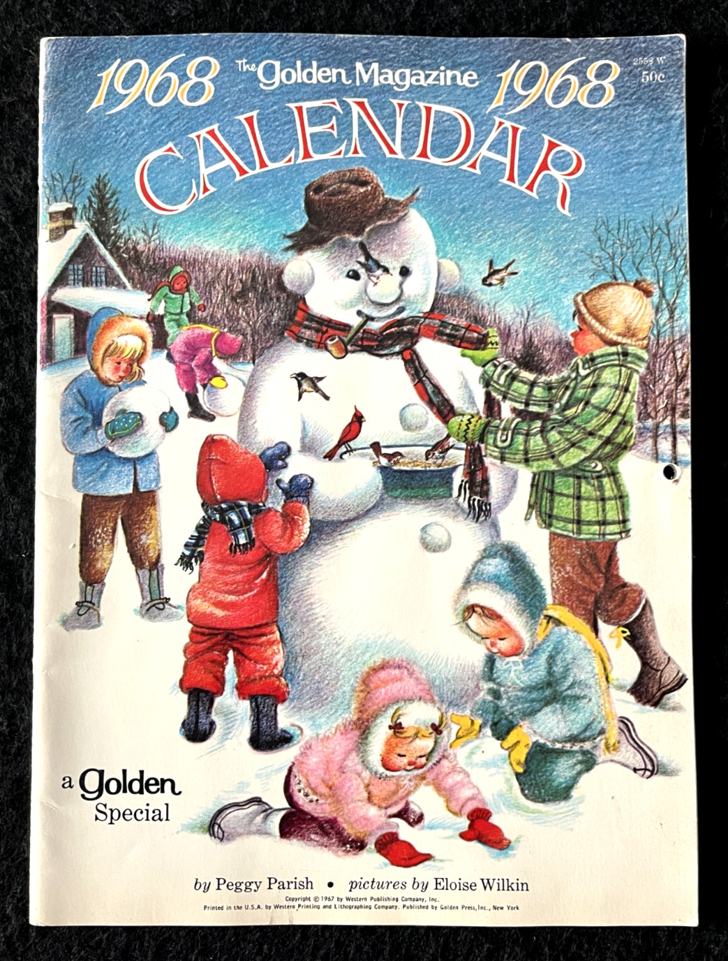1968 GOLDEN MAGAZINE CALENDAR ~ scarce SC Eloise Wilkin, Little Golden Book, VG