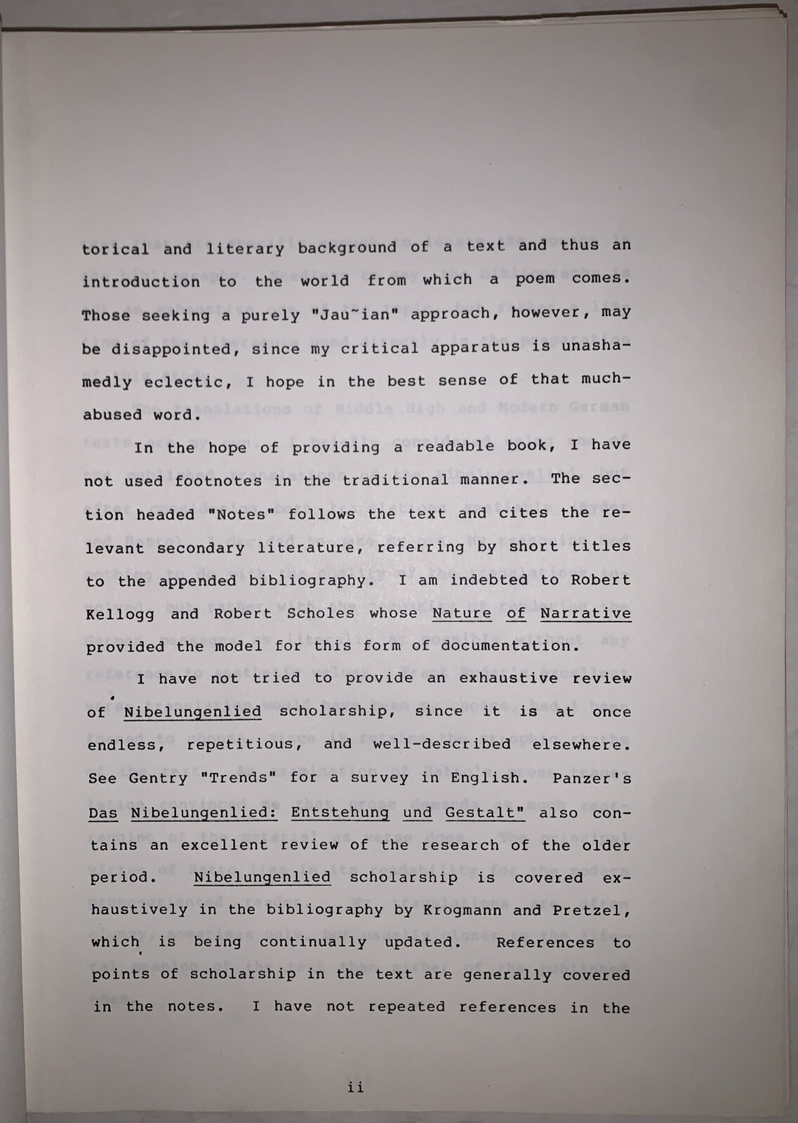 ORIGINAL TYPESCRIPT, 1983, THE NIBELUNGENLIED, by EDWARD R HAYMES, GERMANIC EPIC