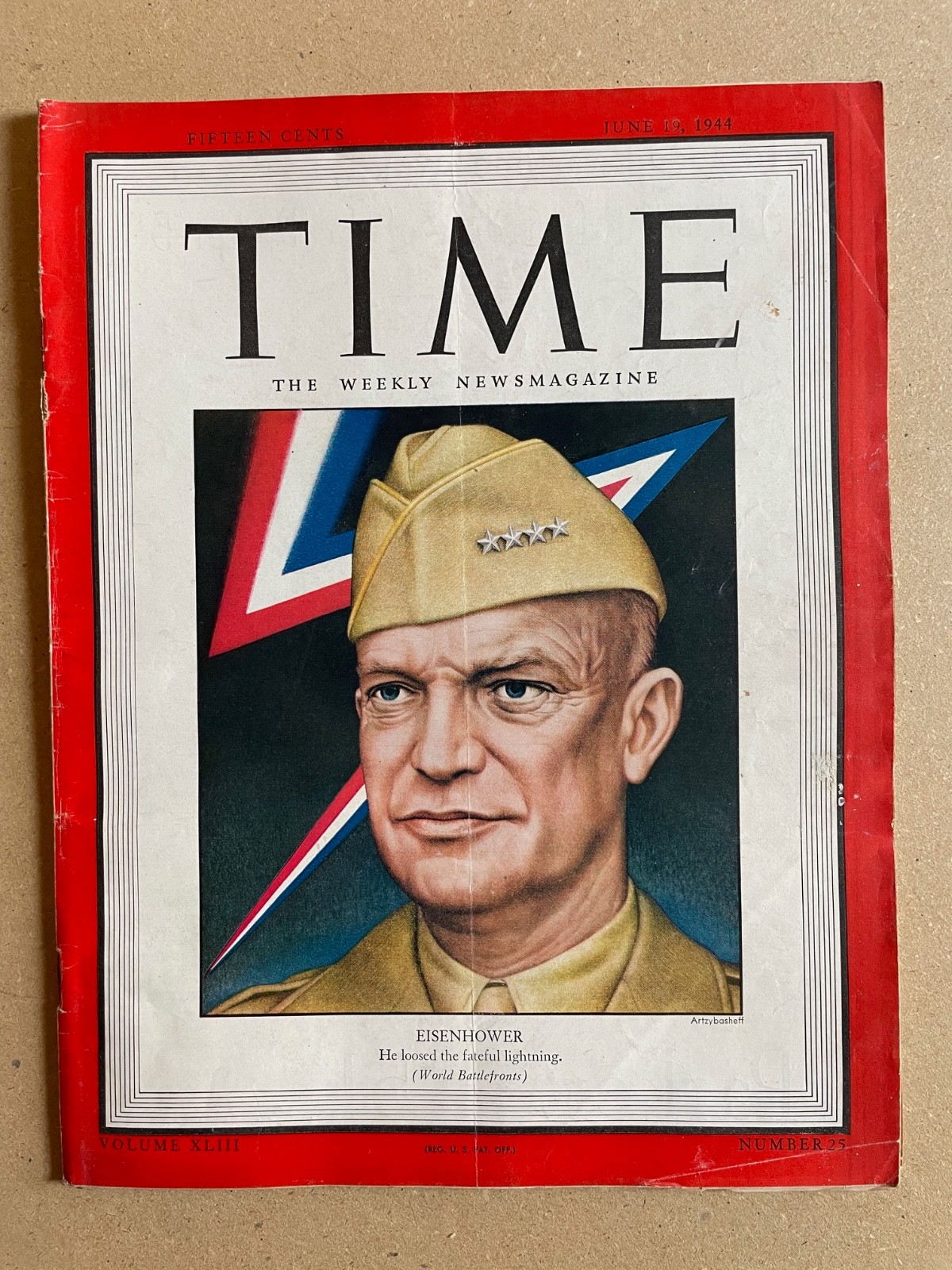 Vintage TIME Magazine WWII June 1944 General Eisenhower