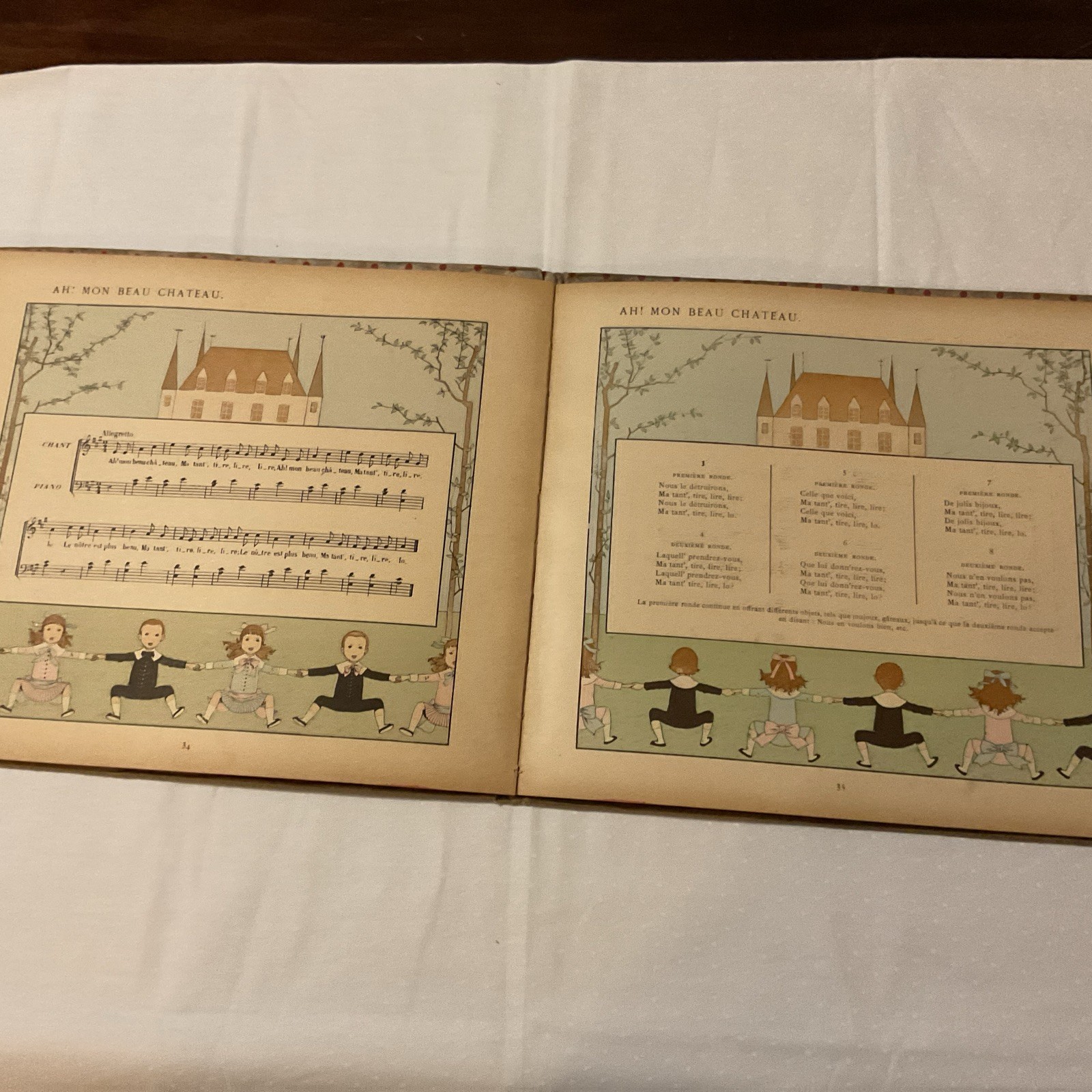 Antique French Children’s Book Music Songs Illustrated (1931) VIEILLES CHANSONS