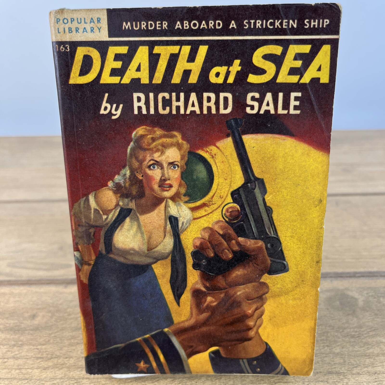 Death at Sea by Richard Sale Rudolph Belarski Cover Popular Library 163 1948