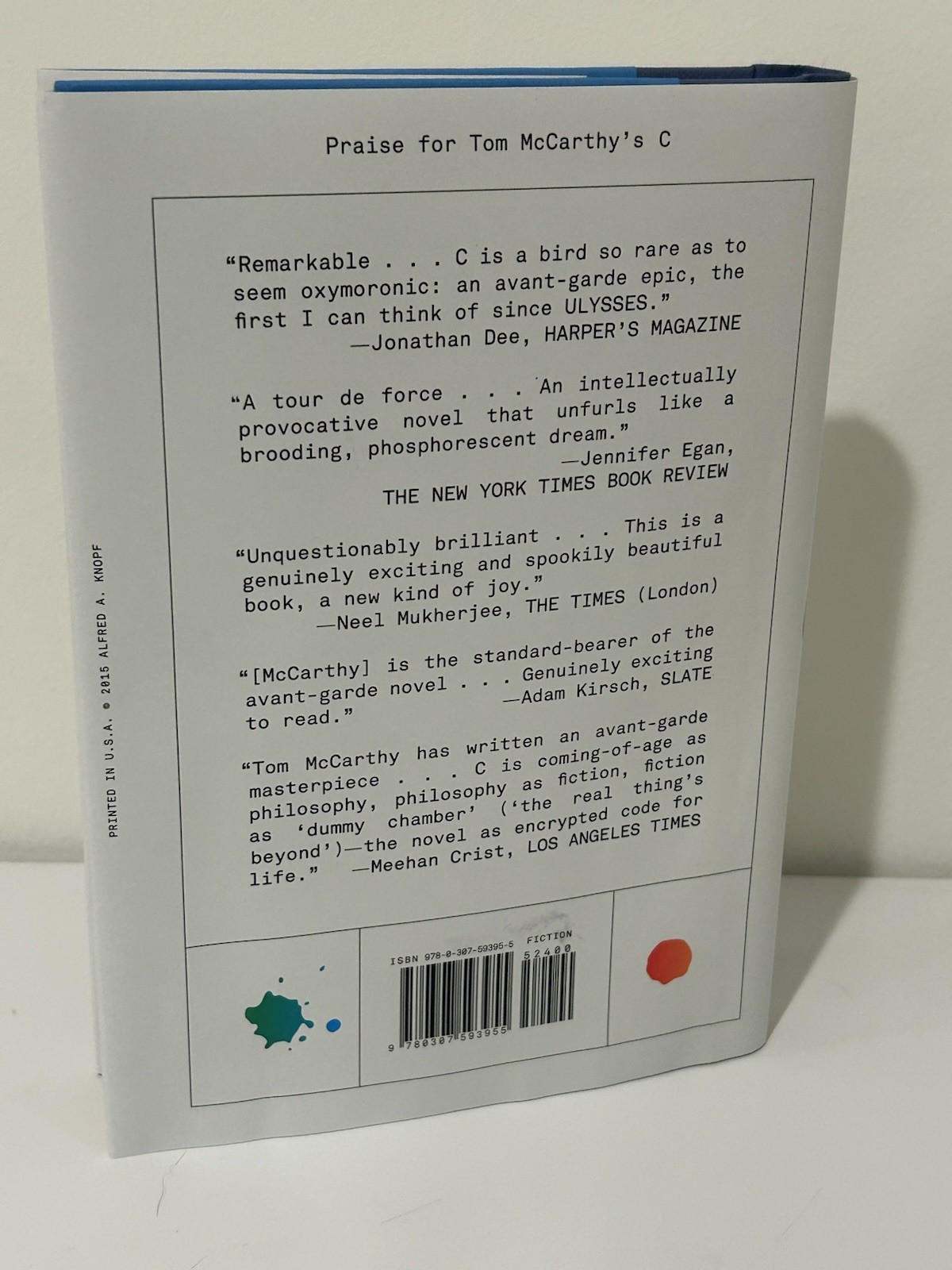 TOM MCCARTHY / SATIN ISLAND / FIRST EDITION 2ND PRINTING HCDJ / VG+
