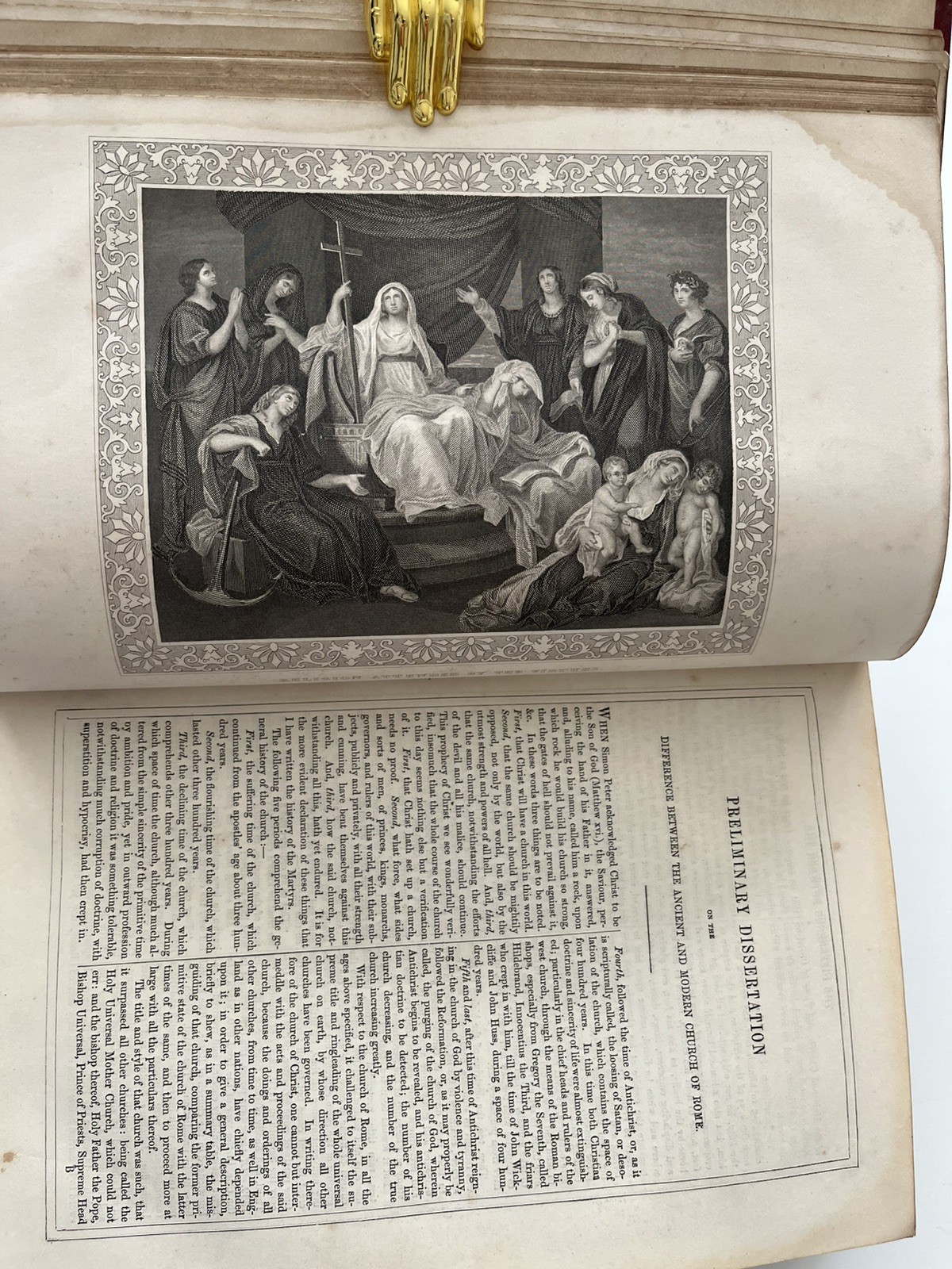 Antique rare 1840 BOOK OF MARTYRS by FOXE ED KENNEDY 20 PLTS