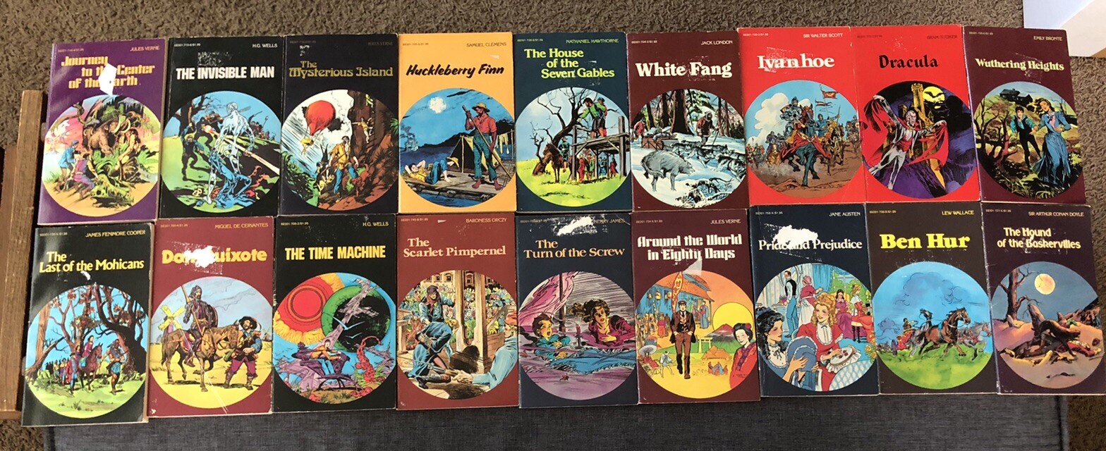 Lot 18 Vtg PB Pocket Classics Comic Book Style Academic Industries