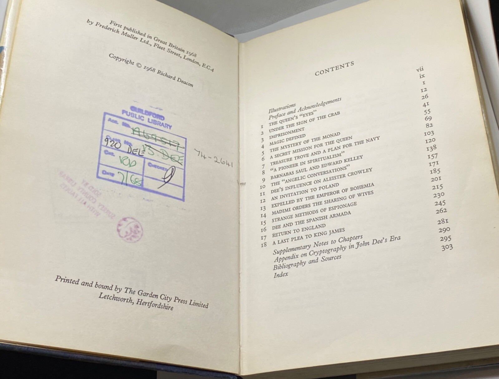 John Dee: Scientist, Geographer, Astrologer & Secret Agent – Deacon – 1968