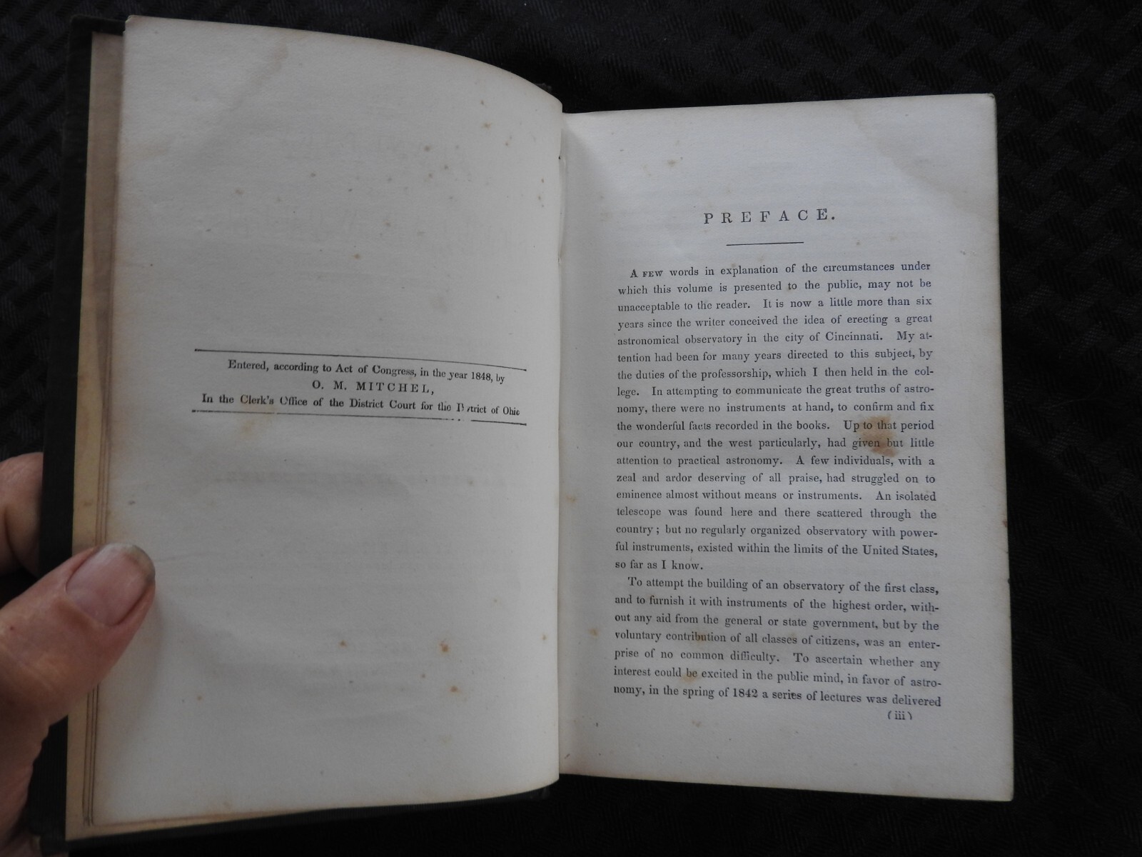 1848-1856 „Planetary & Stellar Worlds“ O M Mitchel Cincinnatti OH Astronomy RARE