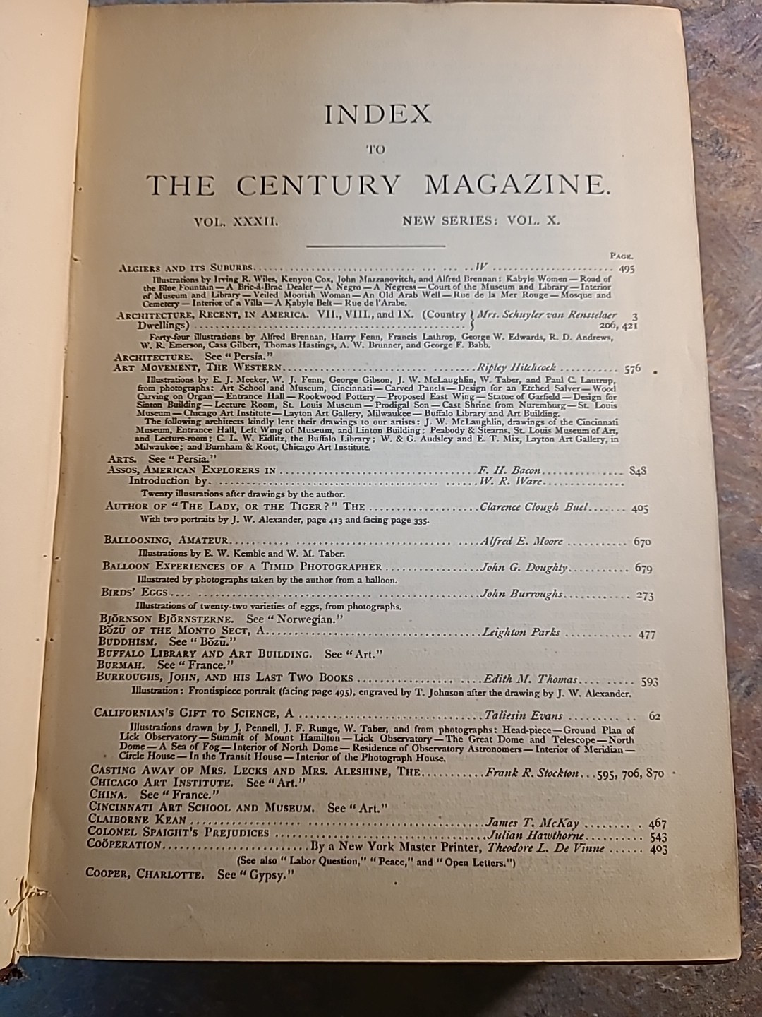 Bound Magazine The Century Illustrated Monthly: May To October 1886, Volume 32