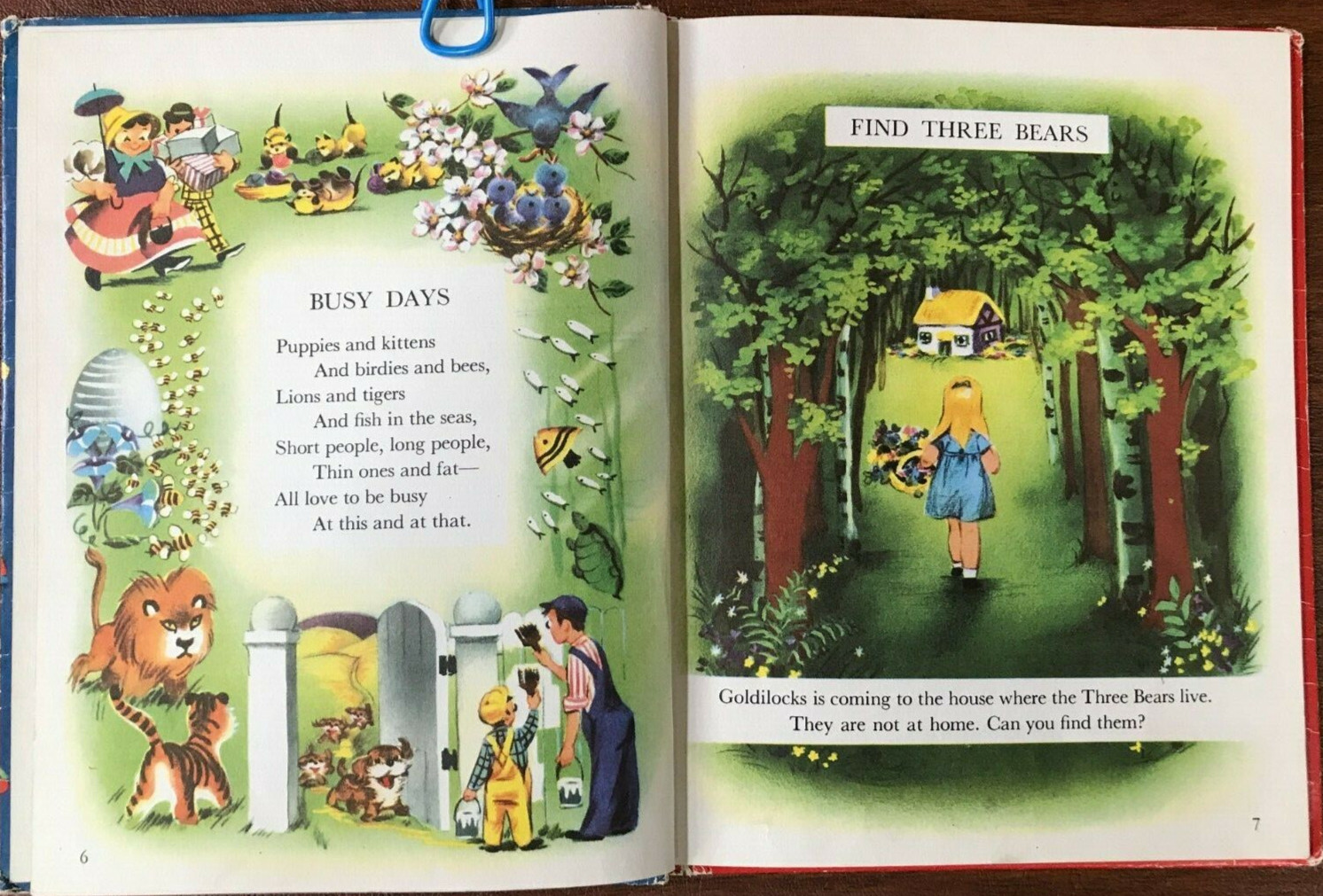 THE BUSY BOOK ~ 1st ed. vintage childrens Rand McNally Elf Book ~ Szepelak, 32 p