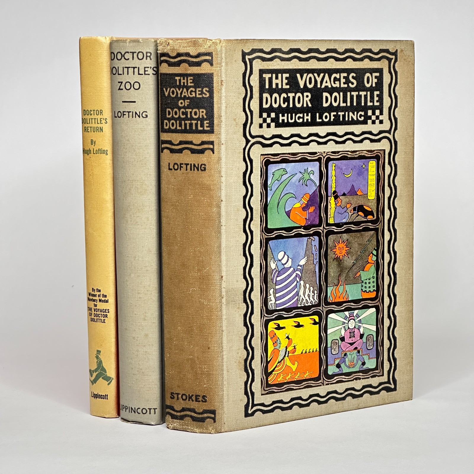 1923 Stokes „The Voyages of Doctor Dolittle“ + „Zoo“ & „Return“ (Hardcover Lot)