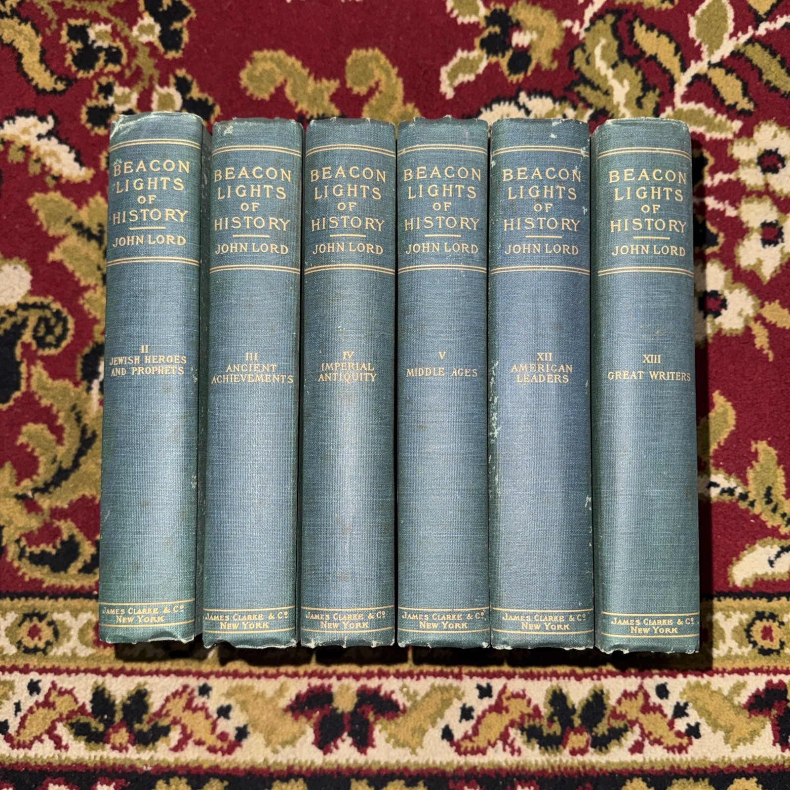 Beacon Lights of History by John Lord 6 Books Middle Ages Jewish Heroes Imperial